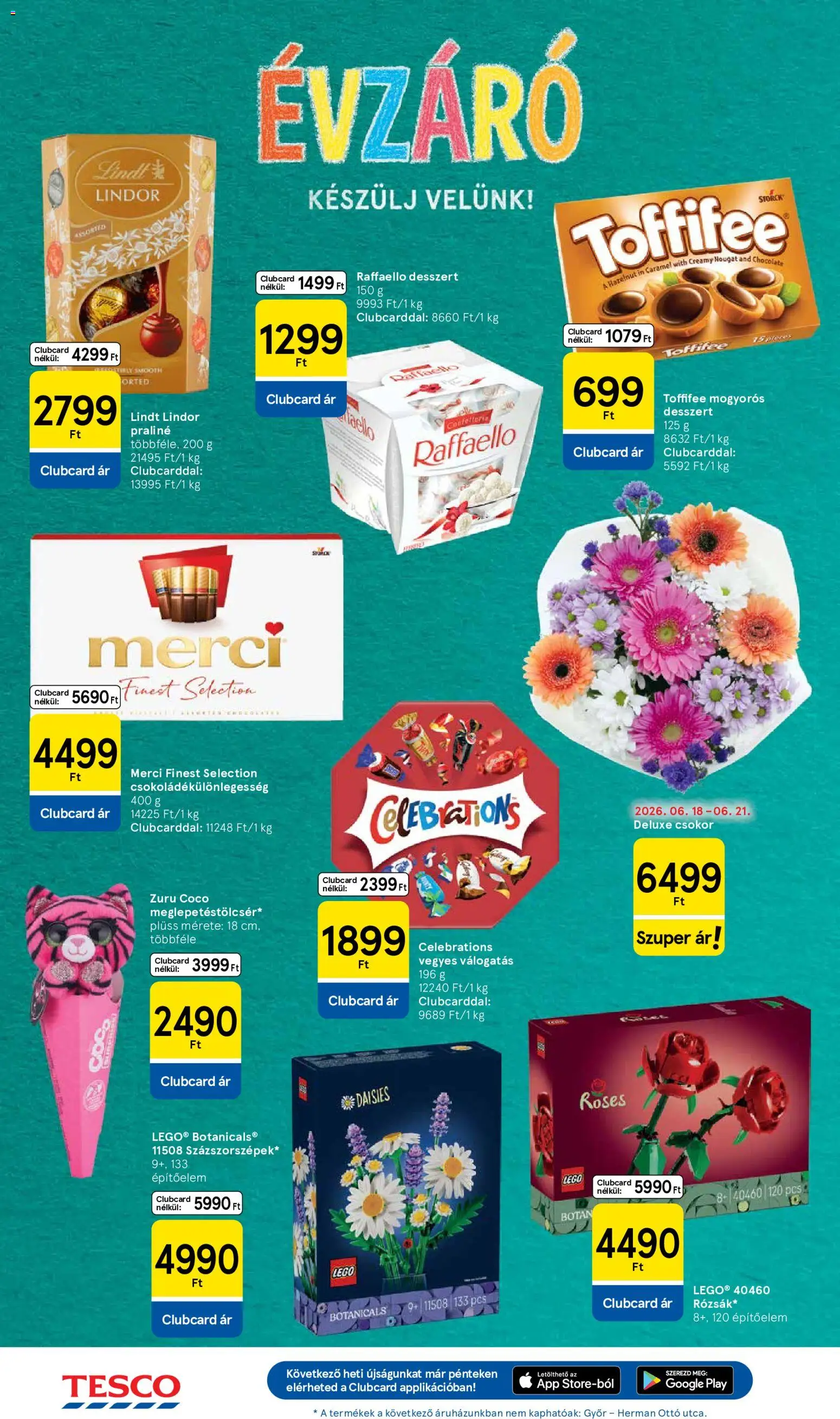 Tesco akciós ujság - amely érvényes a következő dátumtól: 18.06.2026 | Oldal: 6 | Termékek: Raffaello, Plüss, Praliné, Toffifee