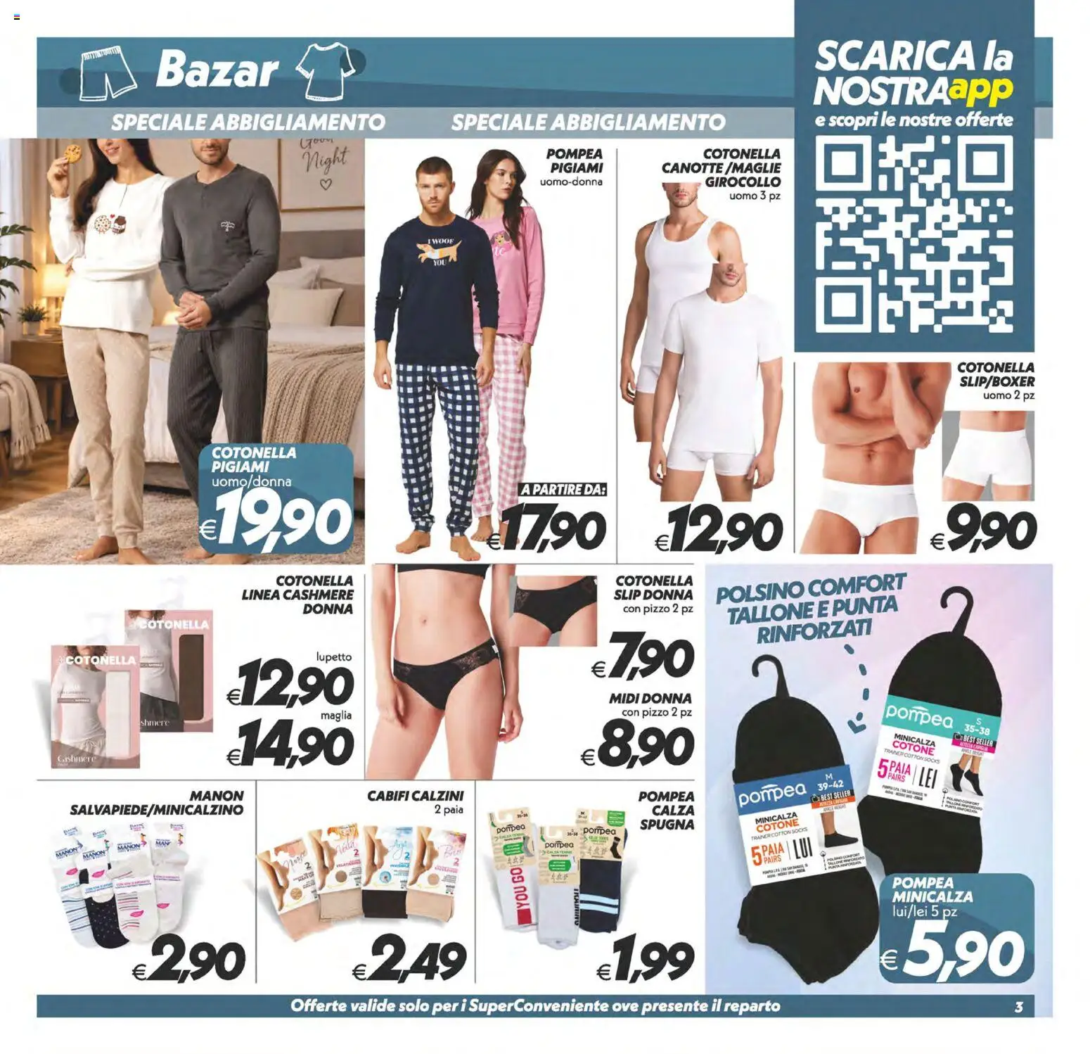 Volantino SuperConveniente del 02/10/2026 | Pagina: 28 | Prodotti: Spugna, Calzini, Slip