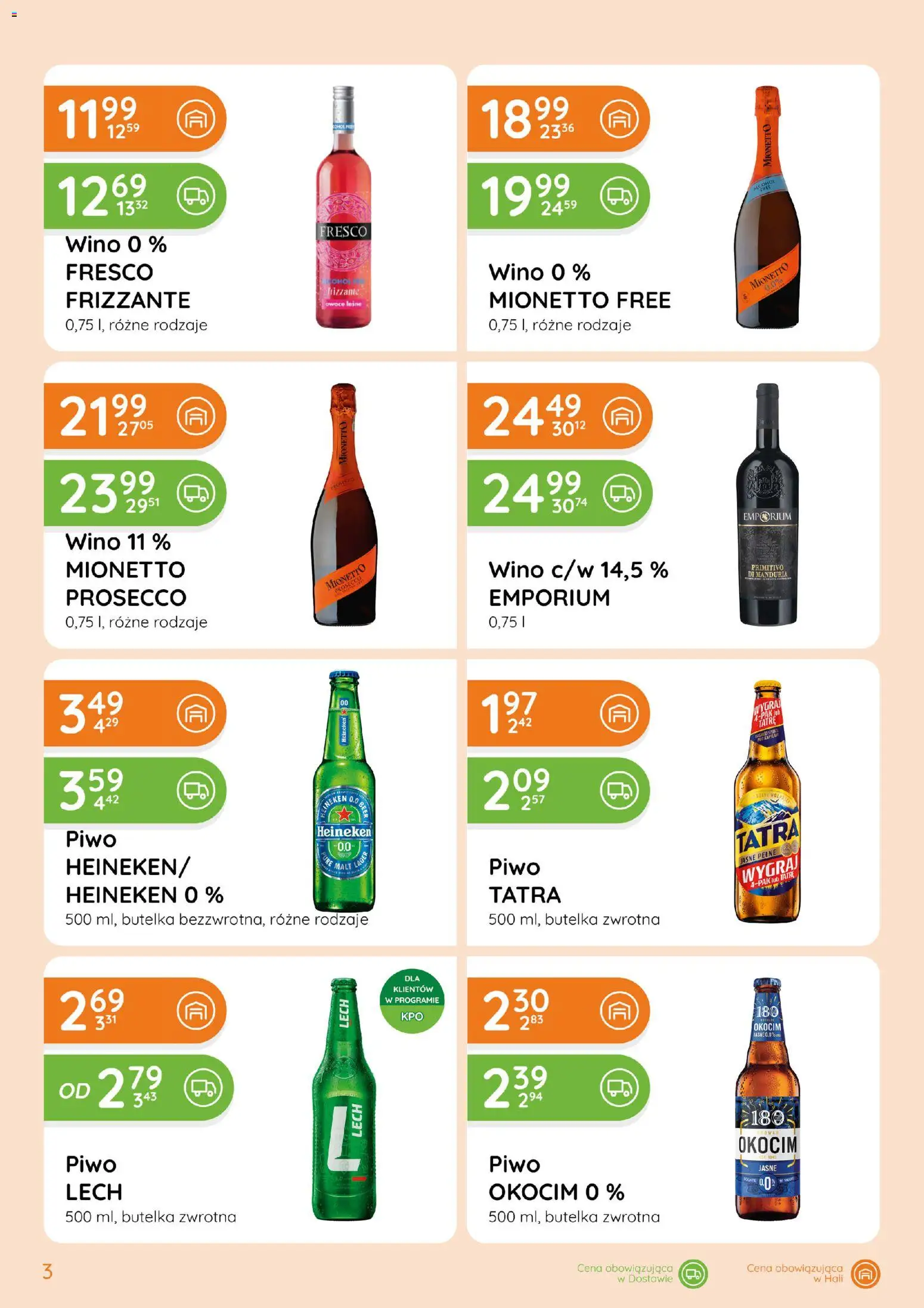 Eurocash gazetka - Ofensywa Alkoholowa od 16.09.2026 | Strona: 3 | Produkty: Primitivo Di Manduria, Mionetto prosecco, Owoce, Heineken