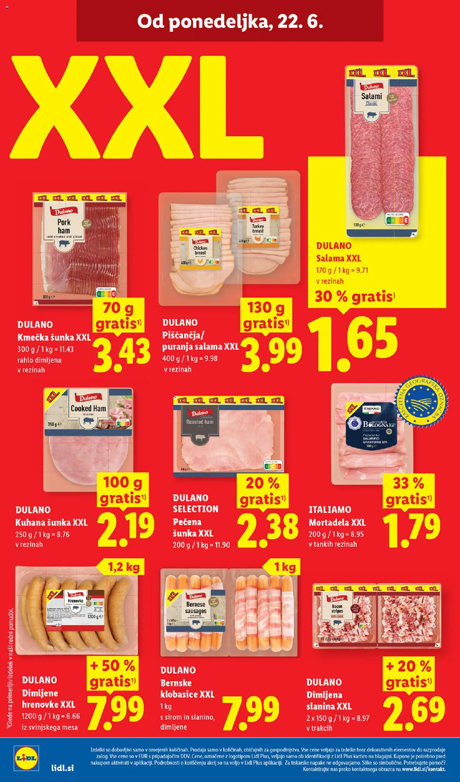Novi Lidl katalog ponudbe – veljaven od 18.06.2026 | Stran: 46 | Izdelki: Hrenovke, Klobasice, Salama, Sunka
