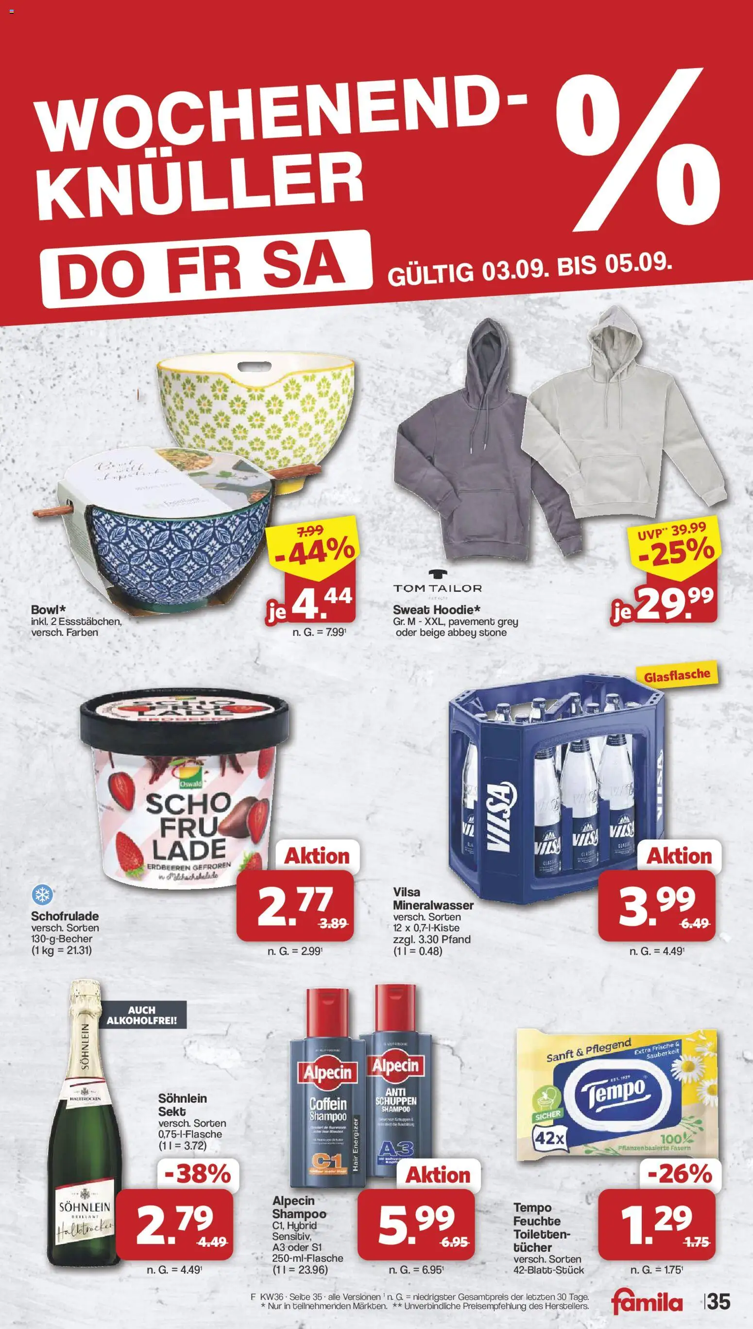 Famila Nordwest Prospekt – gültig ab 31.08.2026 | Seite: 37 | Produkte: Sekt, Shampoo, Mineralwasser, Erdbeeren