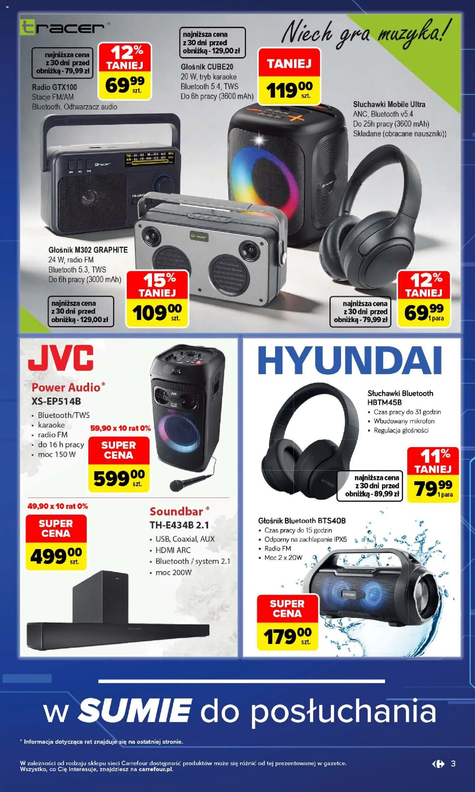 Carrefour gazetka - Multimedia dla każdego od 21.09.2026 | Strona: 3 | Produkty: Audio, Radio, Gra, Mikrofon