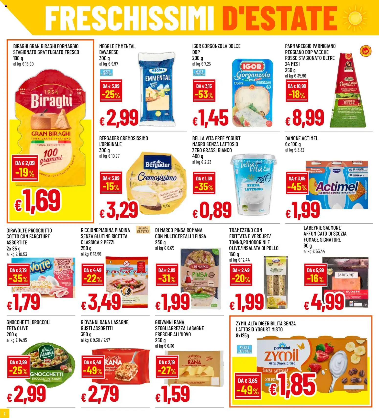 Volantino Galassia del 30/07/2026 | Pagina: 2 | Prodotti: Yogurt, Parmigiano reggiano, Gorgonzola, Emmental