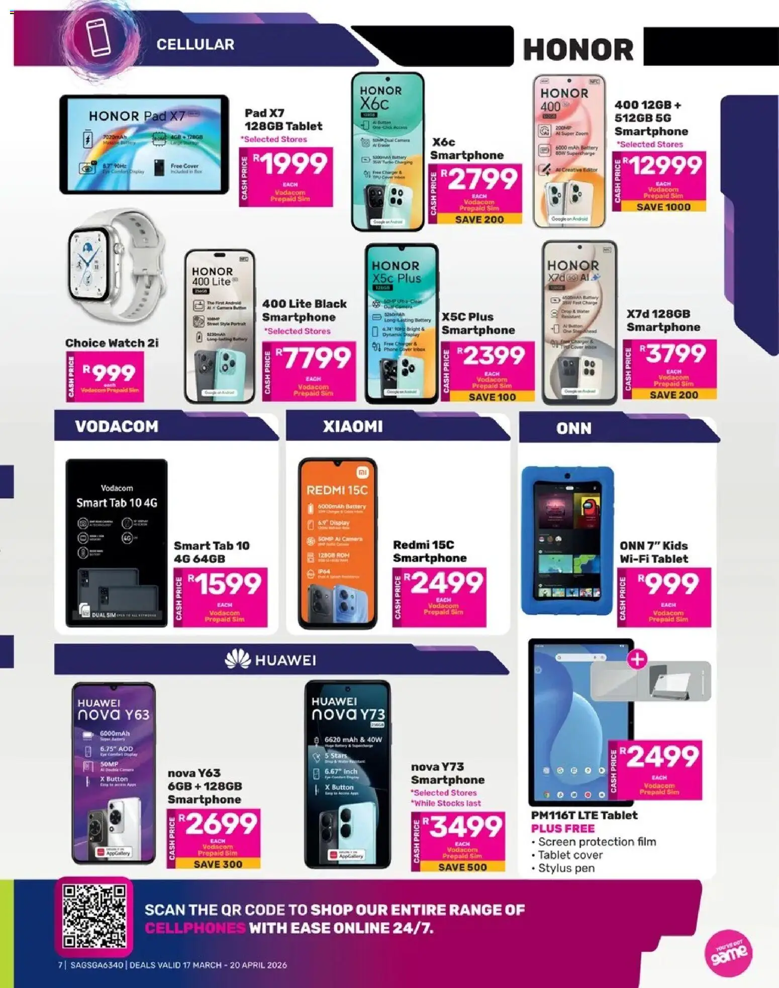Game Catalogue valid from 17.03.2026 | Page: 7 | Products: Tablet, Camera, Charger, Watch