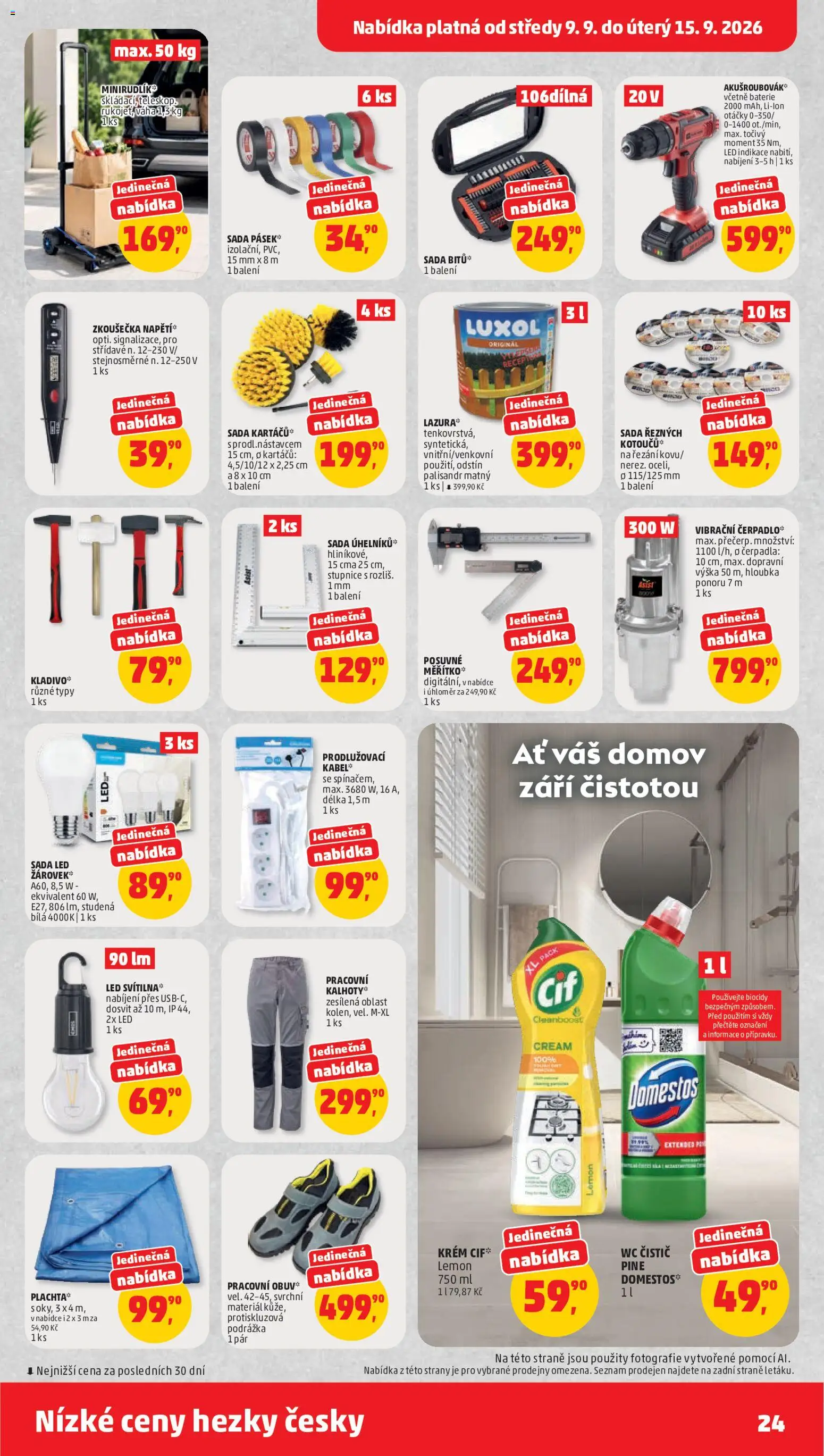 Penny Market leták od 09.09.2026 | Strana: 24 | Produkty: Krém, Váha, Domestos, Luxol
