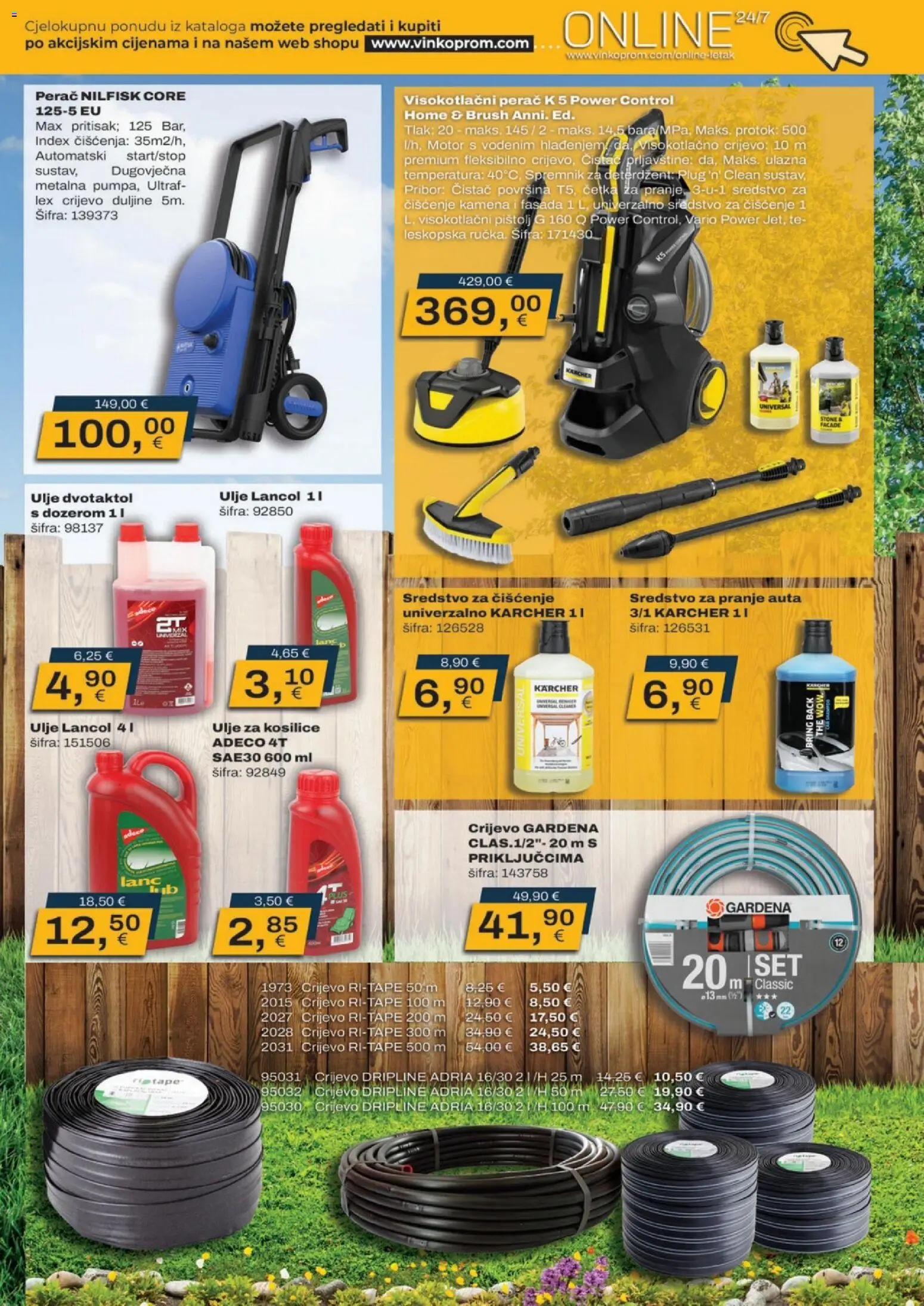 Vinkoprom katalog | vrijedi od 16.03.2026 | Stranica: 15 | Proizvodi: Visokotlačni perač, Četka, Ulje, Kärcher