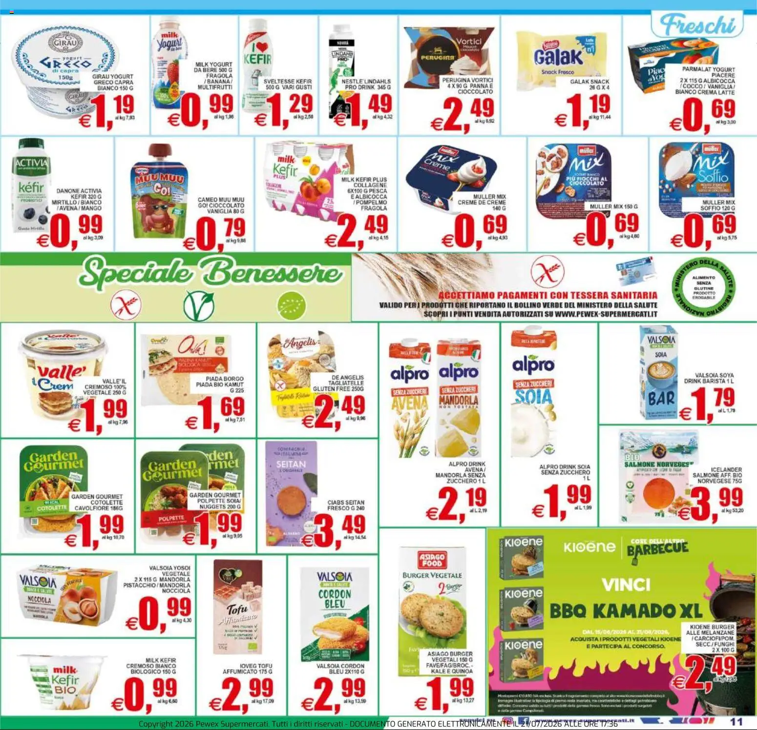 Volantino Pewex del 22/07/2026 | Pagina: 11 | Prodotti: Yogurt, Nuggets, Tofu, Polpette