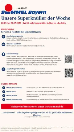 Simmel Bayern ab 20.07.2026 gültig