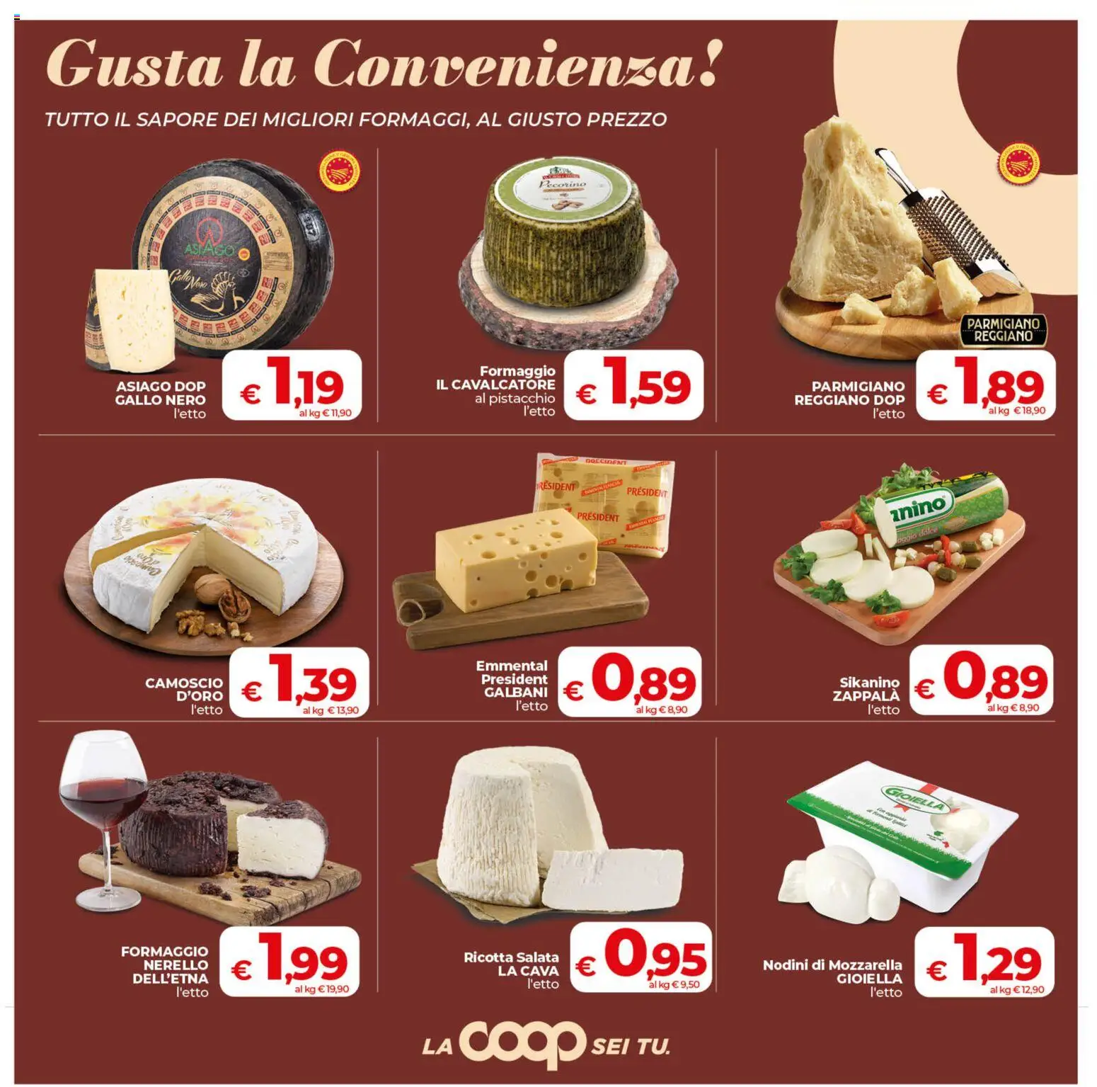 Volantino COOP del 11.06.2026 | Pagina: 10 | Prodotti: Mozzarella, Formaggio, Pecorino, Emmental