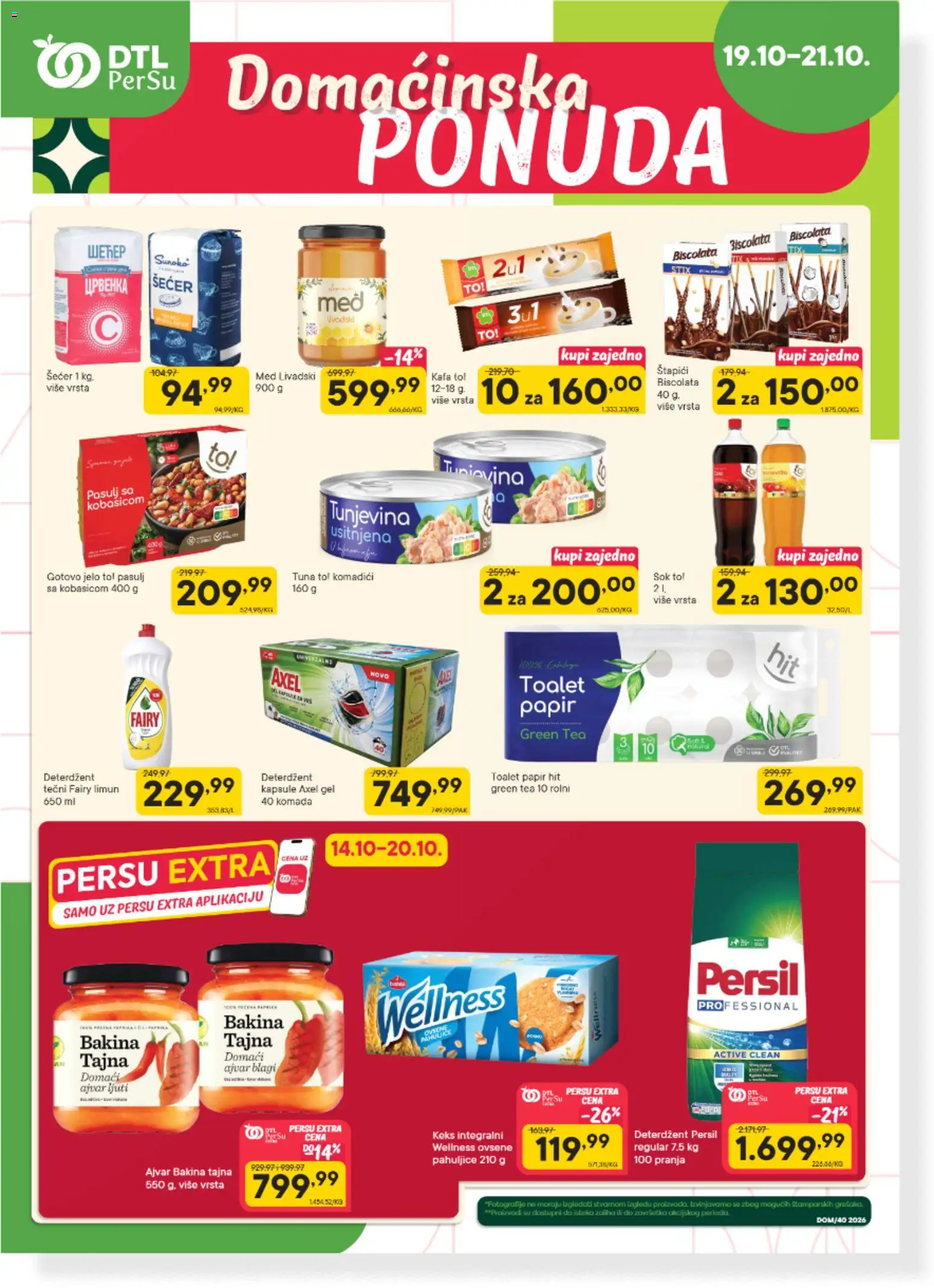 PerSu katalog - važi od 19.10.2026 | Strana: 1 | Proizvode: Tuna, Toalet papir, Ajvar, Persil