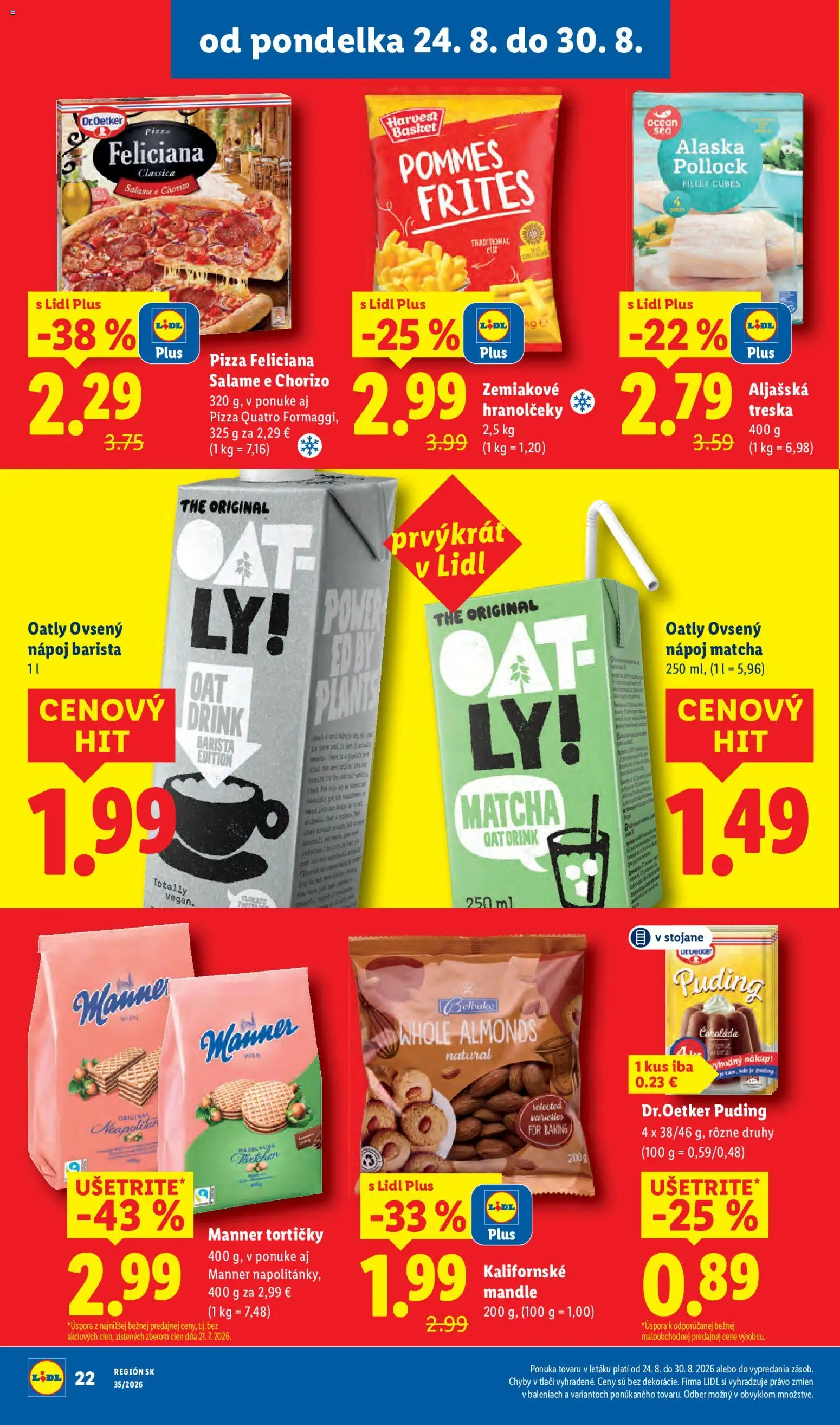 Nové Lidl akcie – leták je platný od 24.08.2026 | Strana: 26 | Produkty: Pizza, Puding, Čokoláda, Matcha