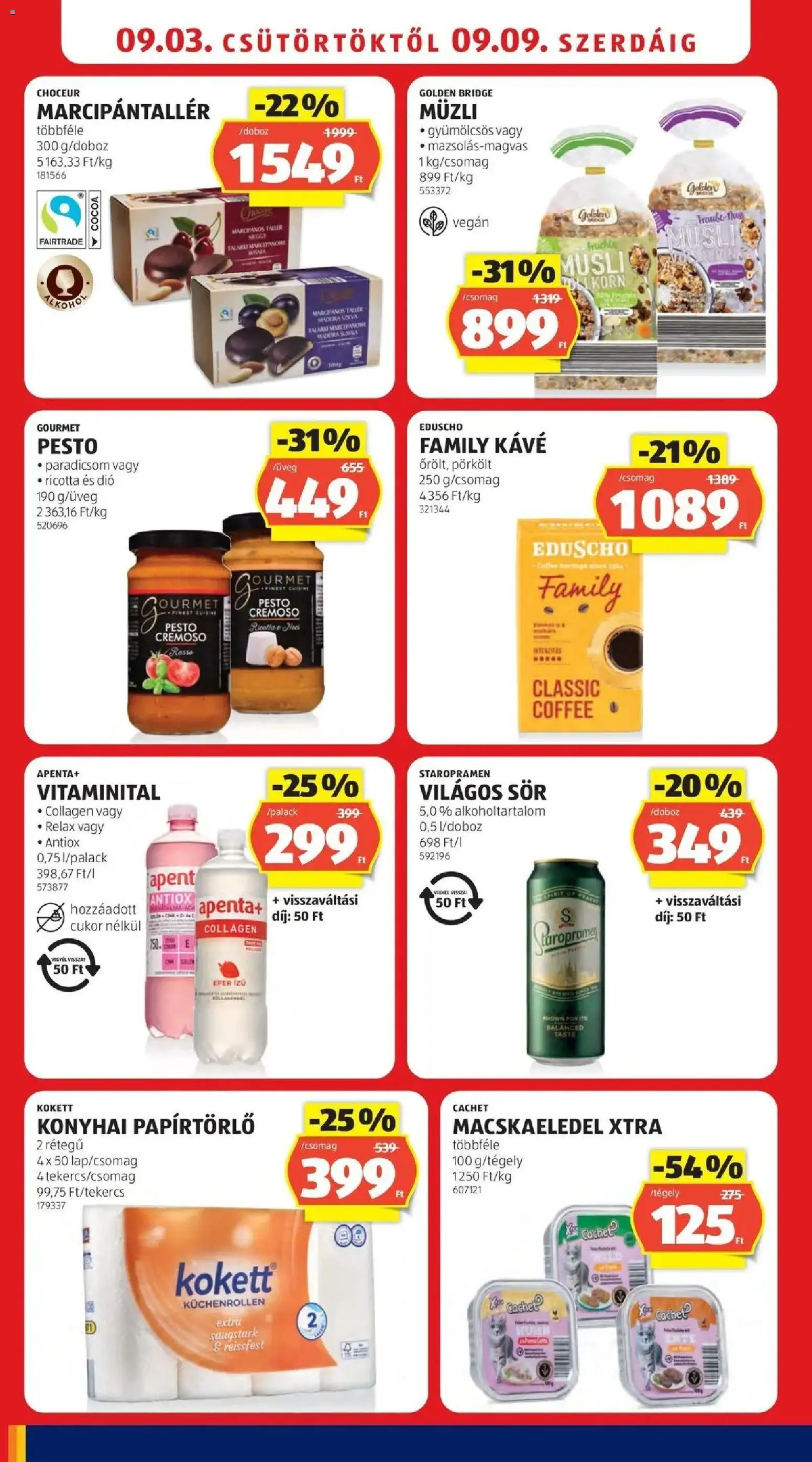 Aldi aktuális akciós újság - 2026.09.01. -tól/töl > akció, lapozható szórólap 🛍️ | Oldal: 8 | Termékek: Pesto, Choceur, Paradicsom, Vegán