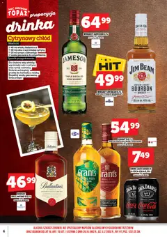 Pogląd oferty "Topaz gazetka alkoholowa" - ważna od 15.05.2026 | Strona: 8 | Produkty: Grant's, Jim Beam, Jack Daniel's, Sok