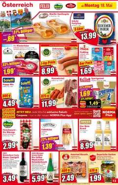 Norma Flugblatt ab 18.05.2026 gültig | Seite: 13 | Produkte: Gurken, Eier, Wein, Bier