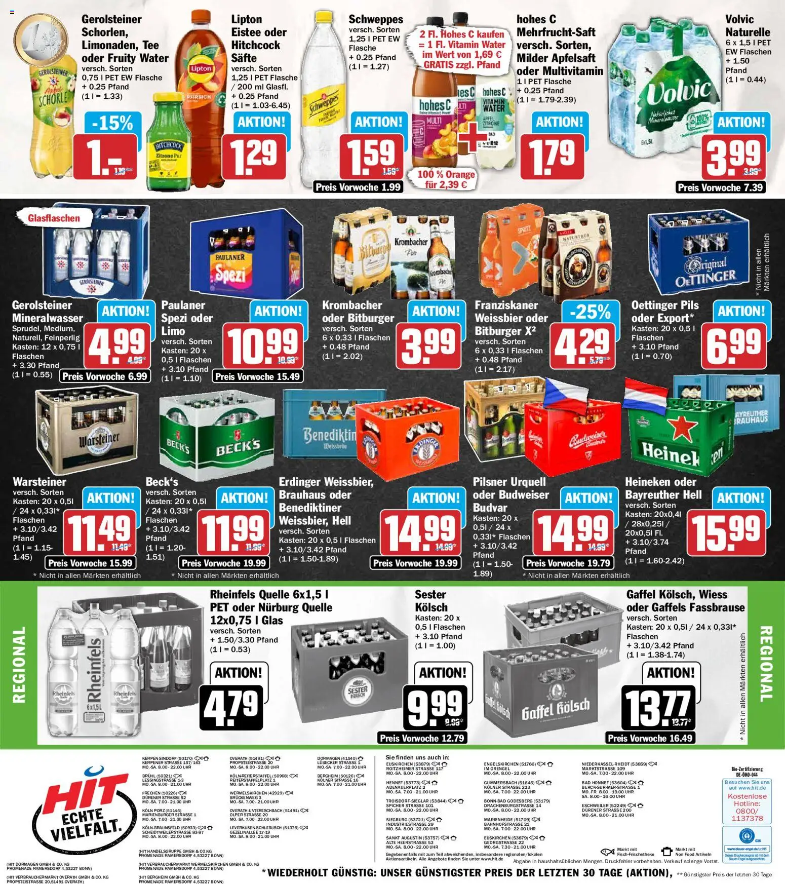 HIT Prospekt – gültig ab 08.06.2026 | Seite: 18 | Produkte: Bayreuther hell, Paulaner spezi, Hohes c, Paulaner