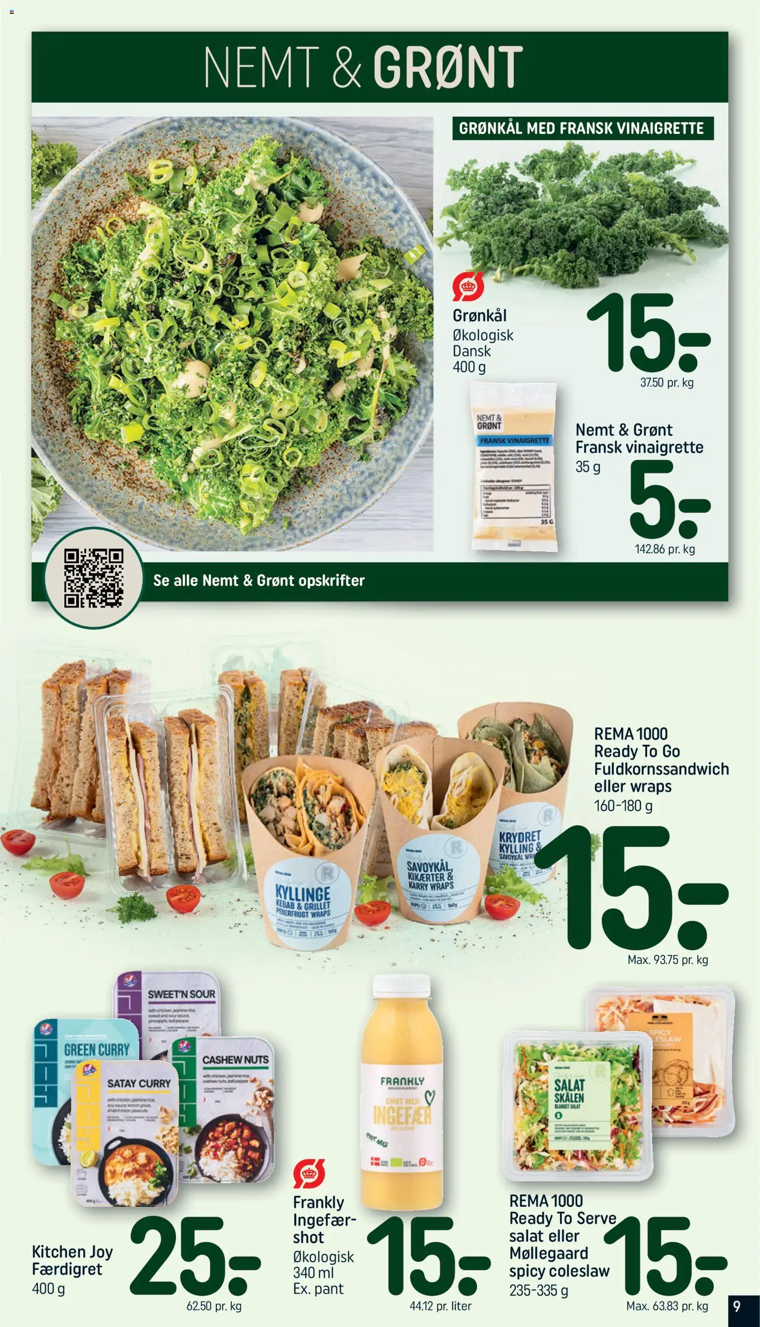 Rema 1000 tilbudsavis – gyldig fra 02/08/2026 | Side: 9 | Produkter: Ingefær, Kebab, Savoykål, Grønkål