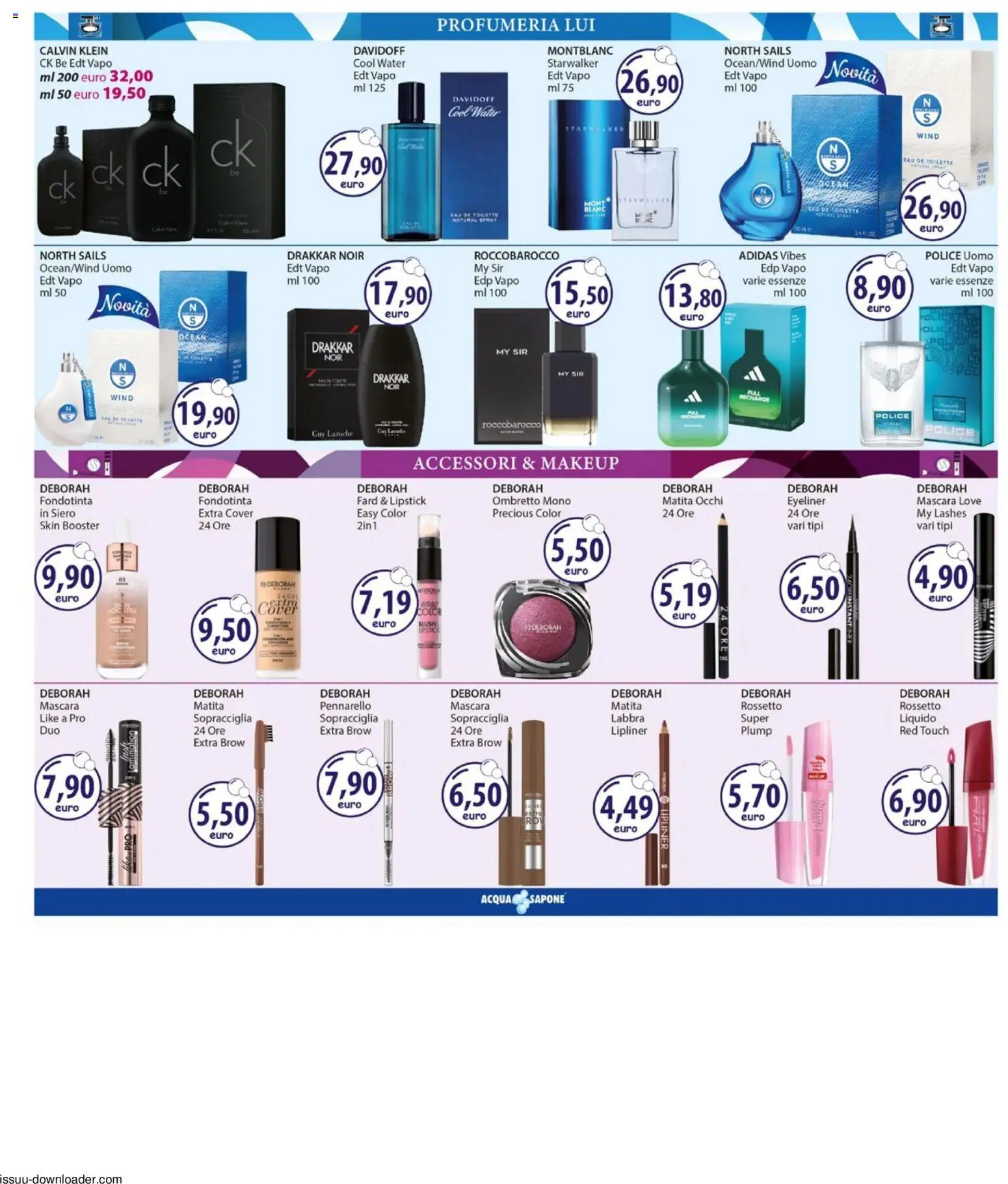 Volantino Acqua e Sapone del 15.06.2026 | Pagina: 3 | Prodotti: Eyeliner, Rossetto, Fondotinta, Sapone