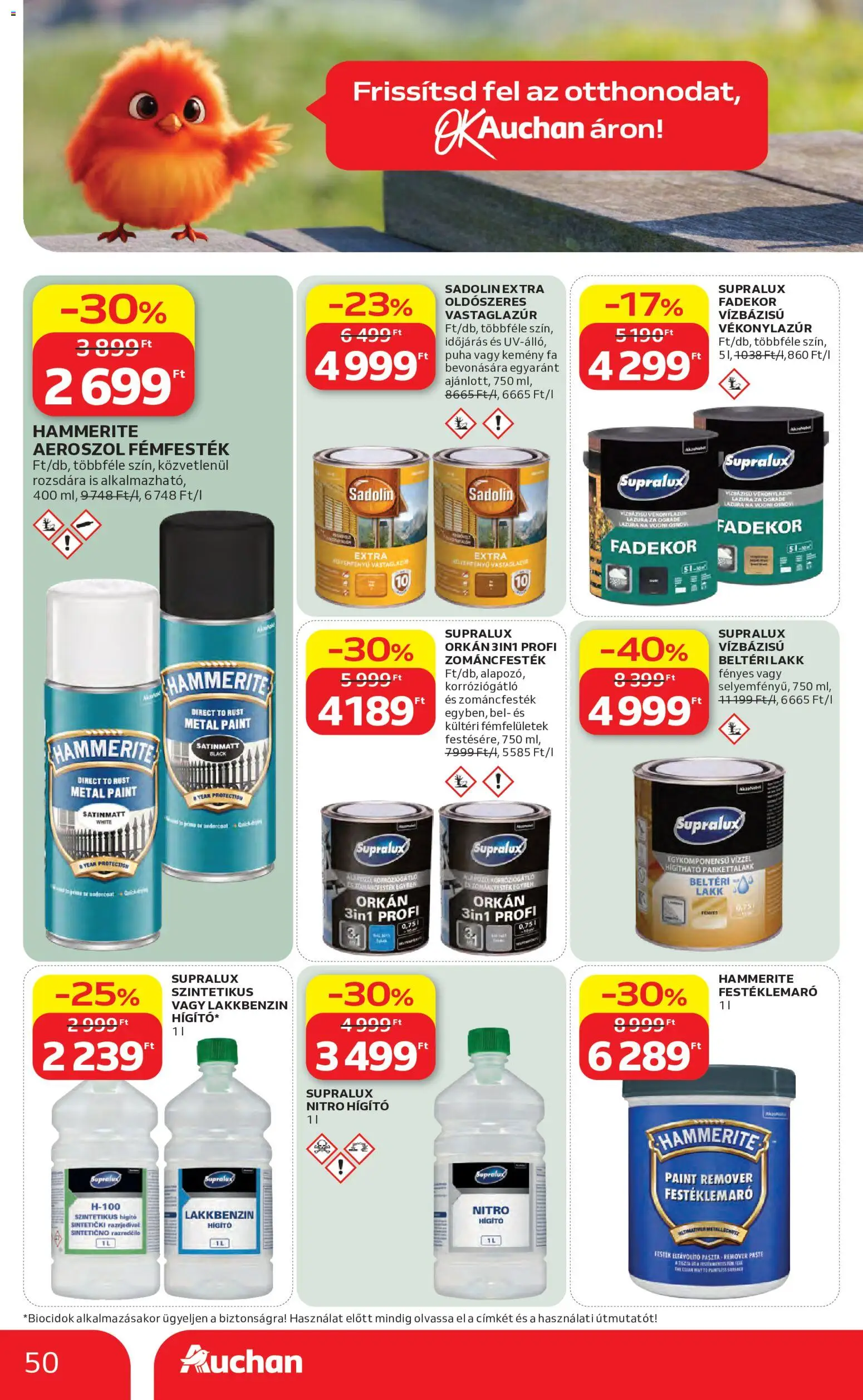 Auchan akciós ujság - amely érvényes a következő dátumtól: 07.05.2026 | Oldal: 50 | Termékek: Festék