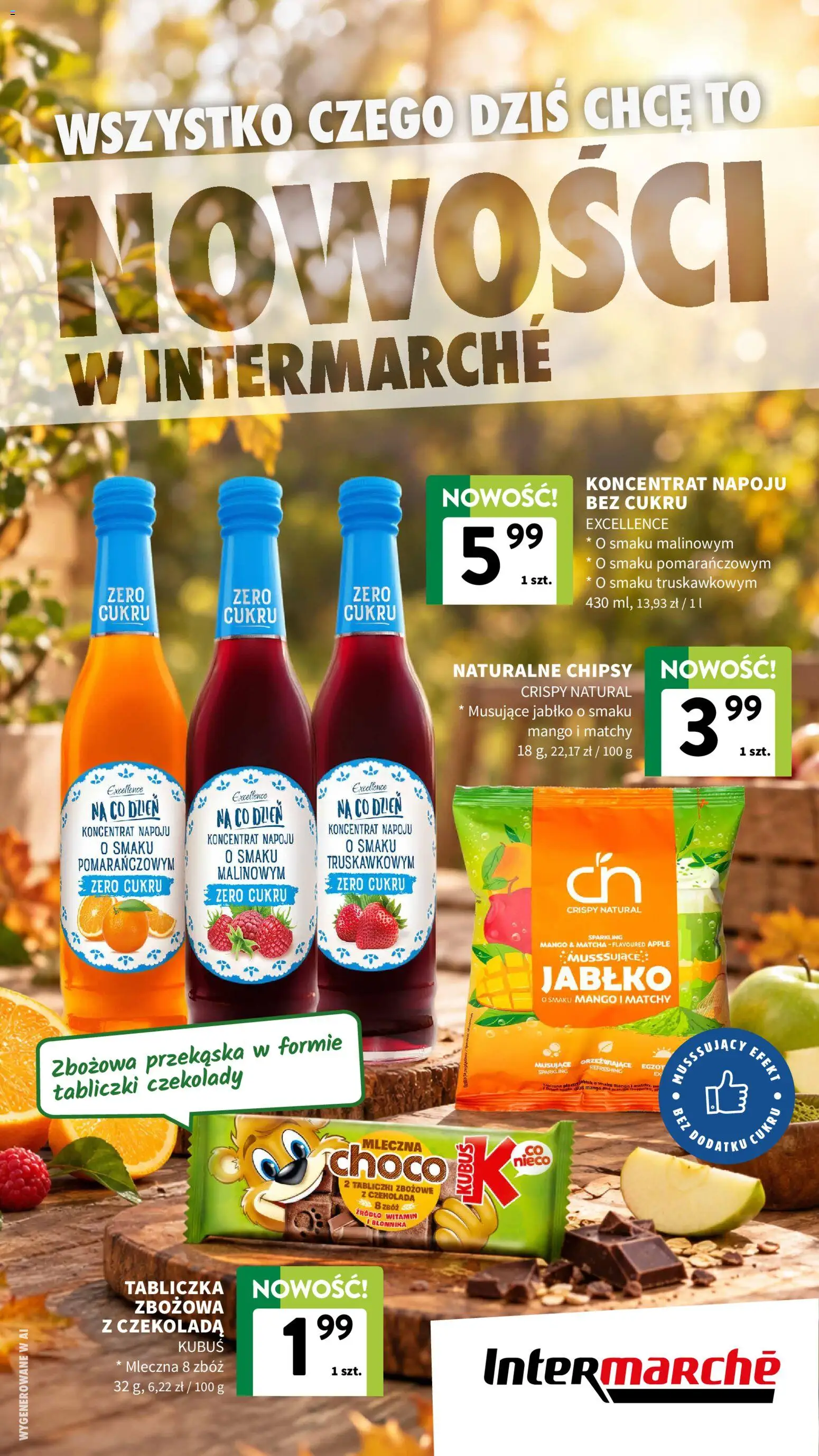 Intermarche gazetka - Nowości od 14.10.2026 | Strona: 1 | Produkty: Czekolady, Chipsy, Czekolada, Matcha