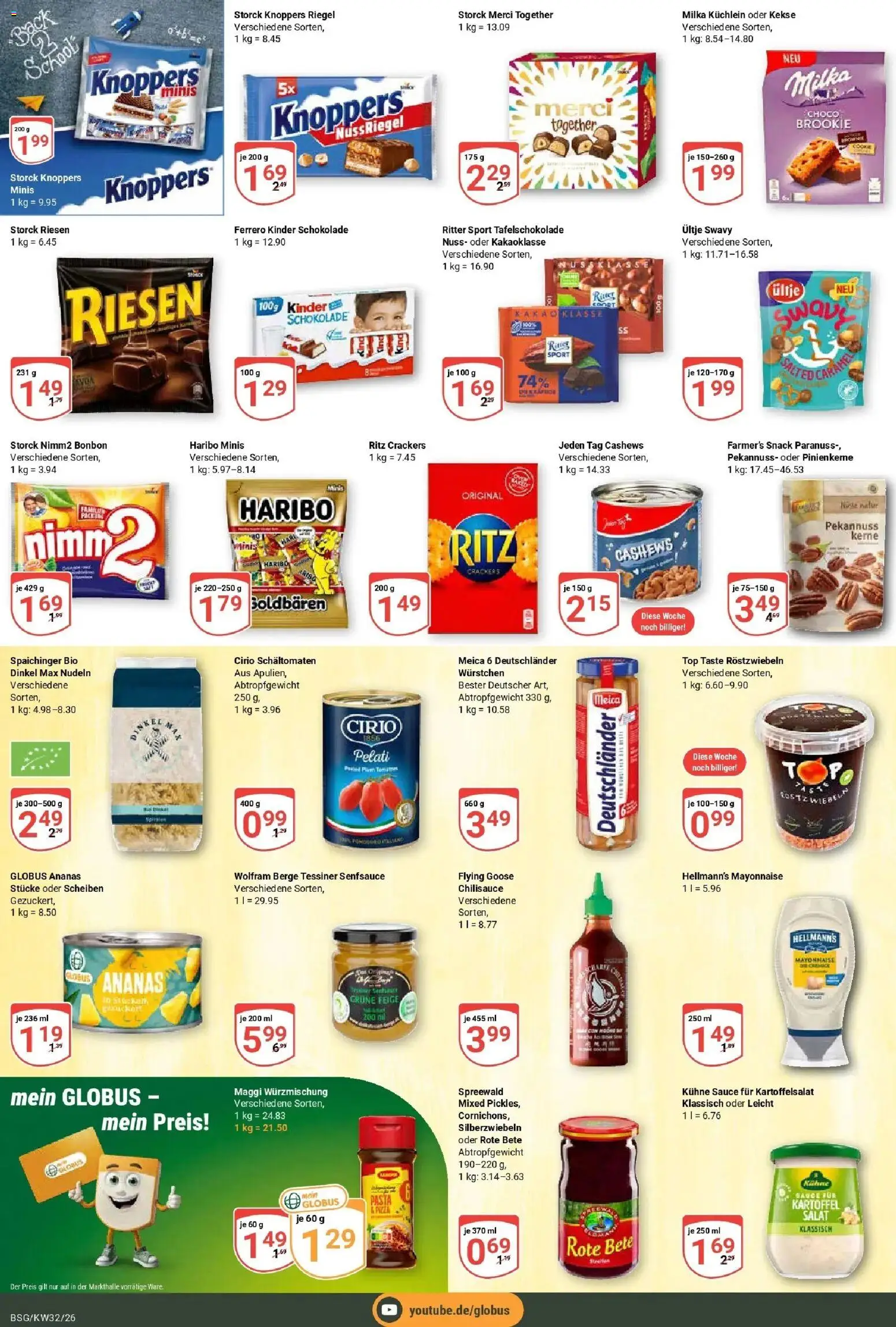 Globus Prospekt Braunschweig (ab 03.08.2026) » Angebote online | Seite: 14 | Produkte: Kinder schokolade, Schokolade, Ananas, Mayonnaise
