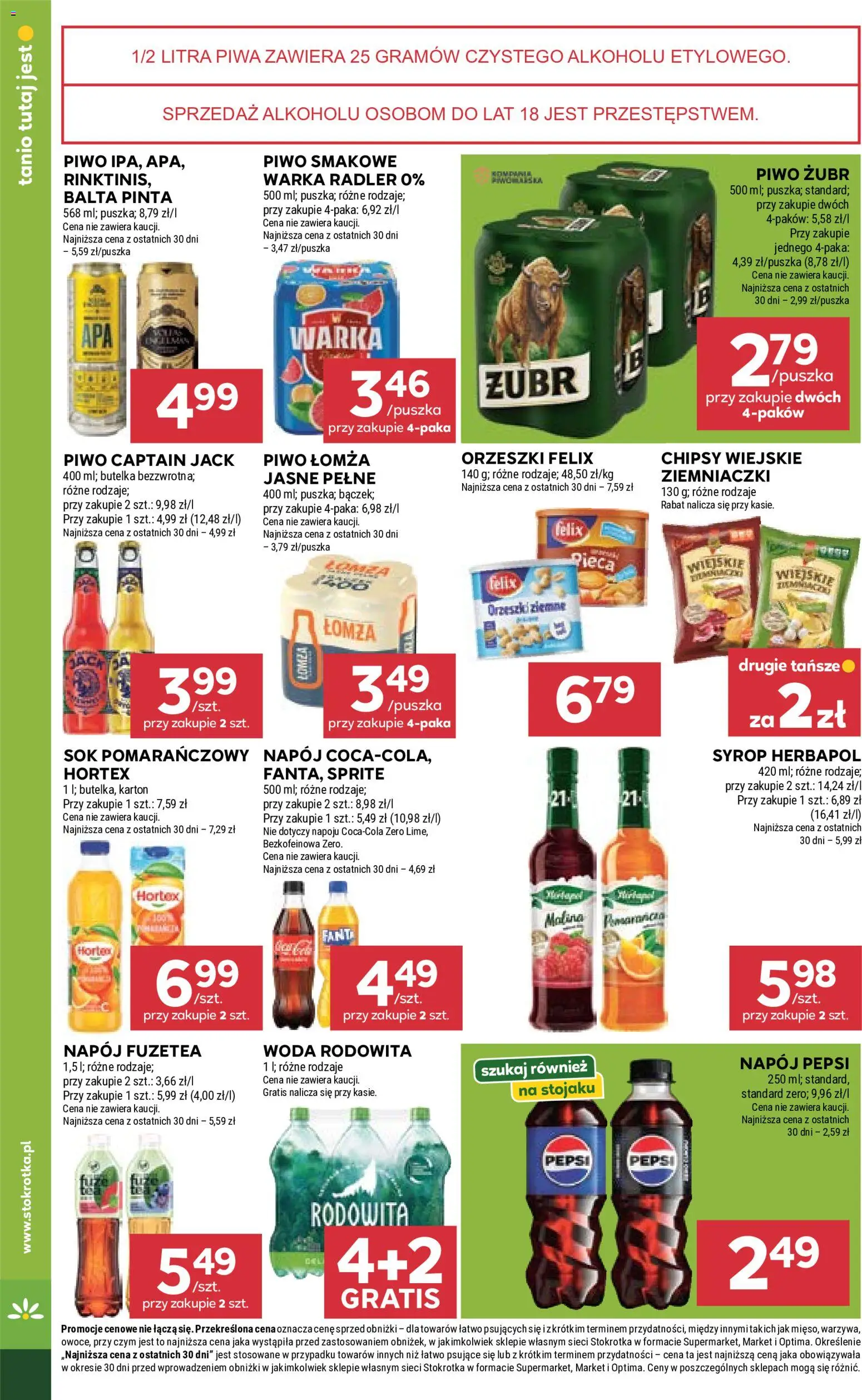 Stokrotka gazetka - Market od 03.09.2026 | Strona: 30 | Produkty: Syrop, Stokrotka, Warka radler, Captain jack piwo