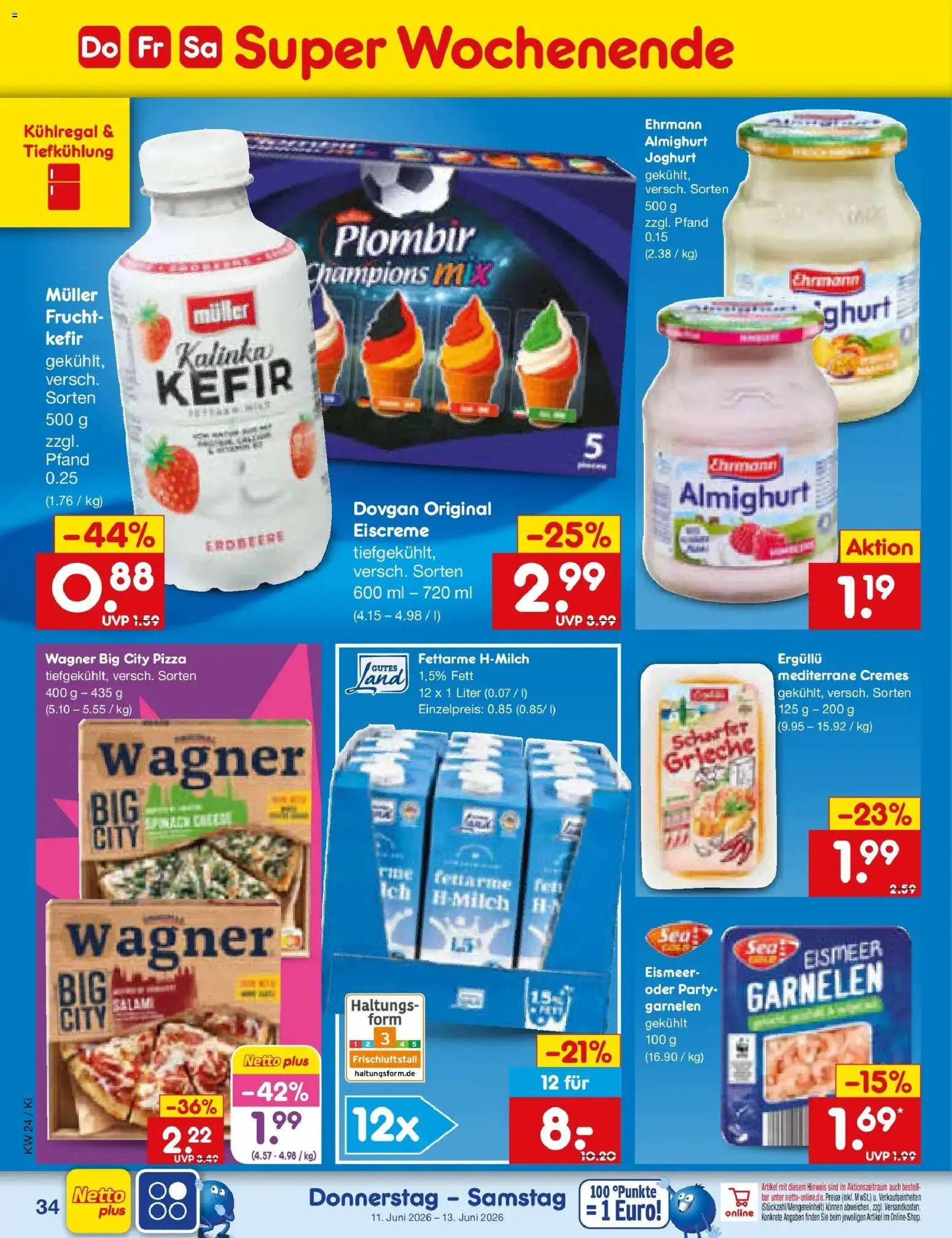 Netto Marken-Discount Prospekt Bad Friedrichshall – gültig ab 08.06.2026 | Seite: 52 | Produkte: Kefir, Joghurt, Eiscreme, Pizza