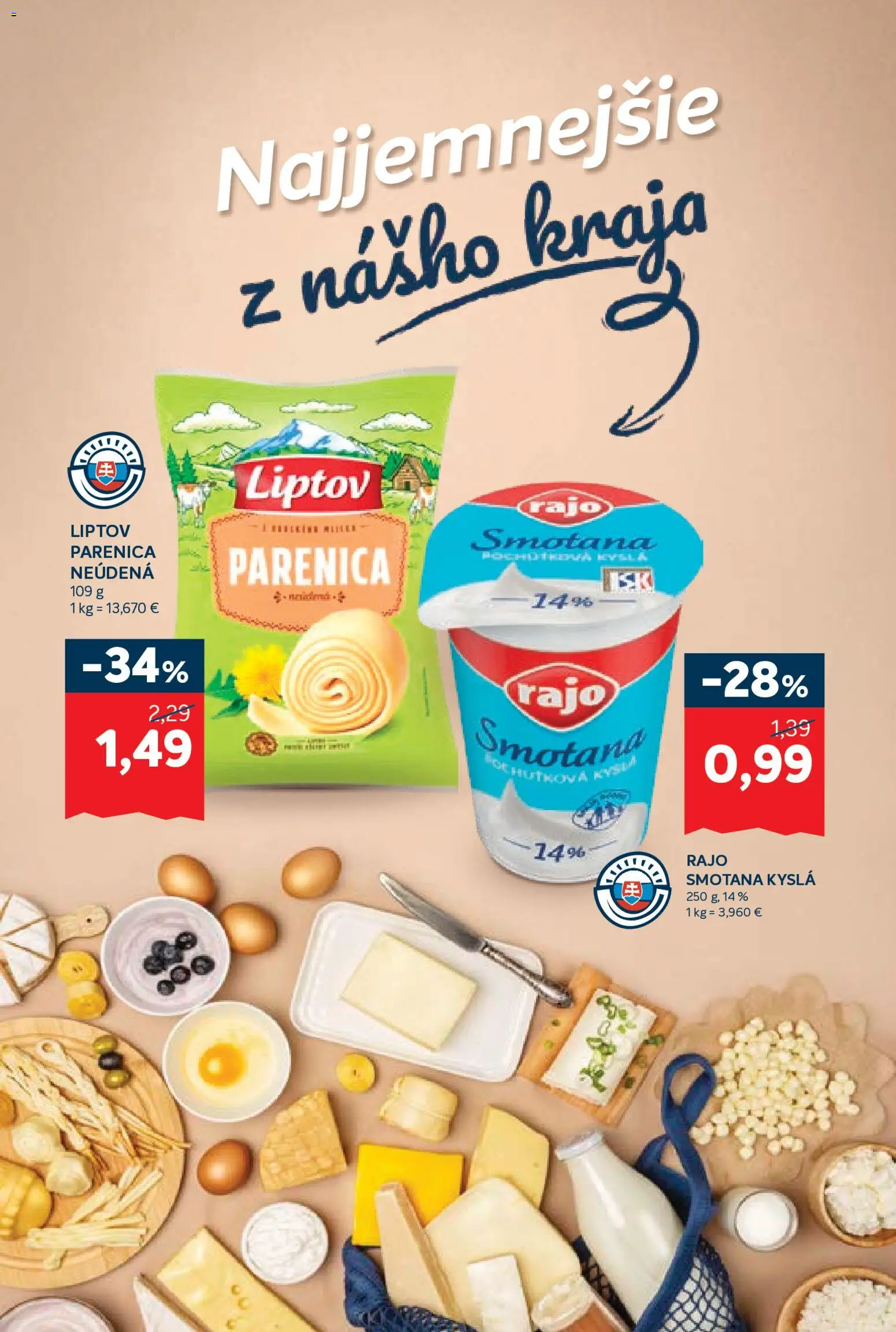Nové Kraj akcie – leták je platný od 08.10.2026 | Strana: 7 | Produkty: Smotana