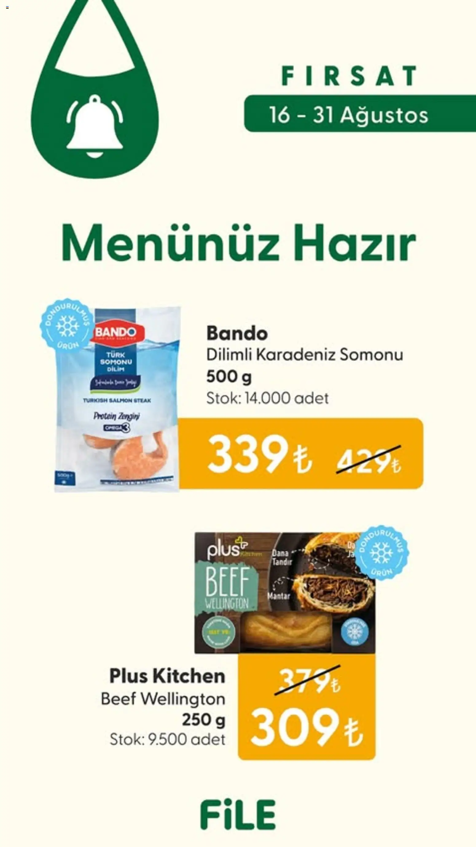 File Market Katalog - 16 Ağustos 2026 tarihinden itibaren geçerlidir | Sayfa: 1 | Ürünler: Steak, Mantar