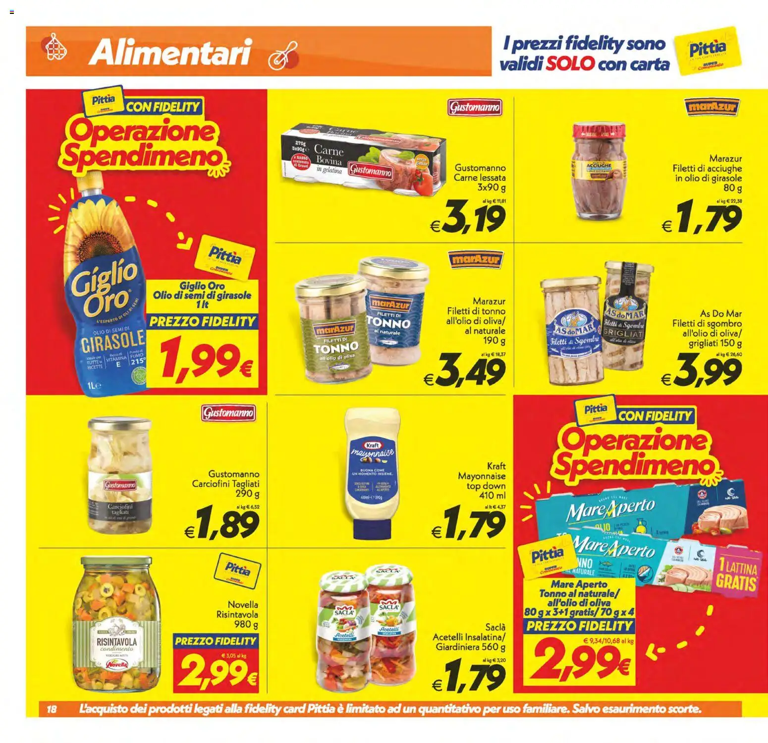 Volantino SuperConveniente del 19.05.2026 | Pagina: 18 | Prodotti: Olio, Acciughe, Olio di girasole, Sgombro