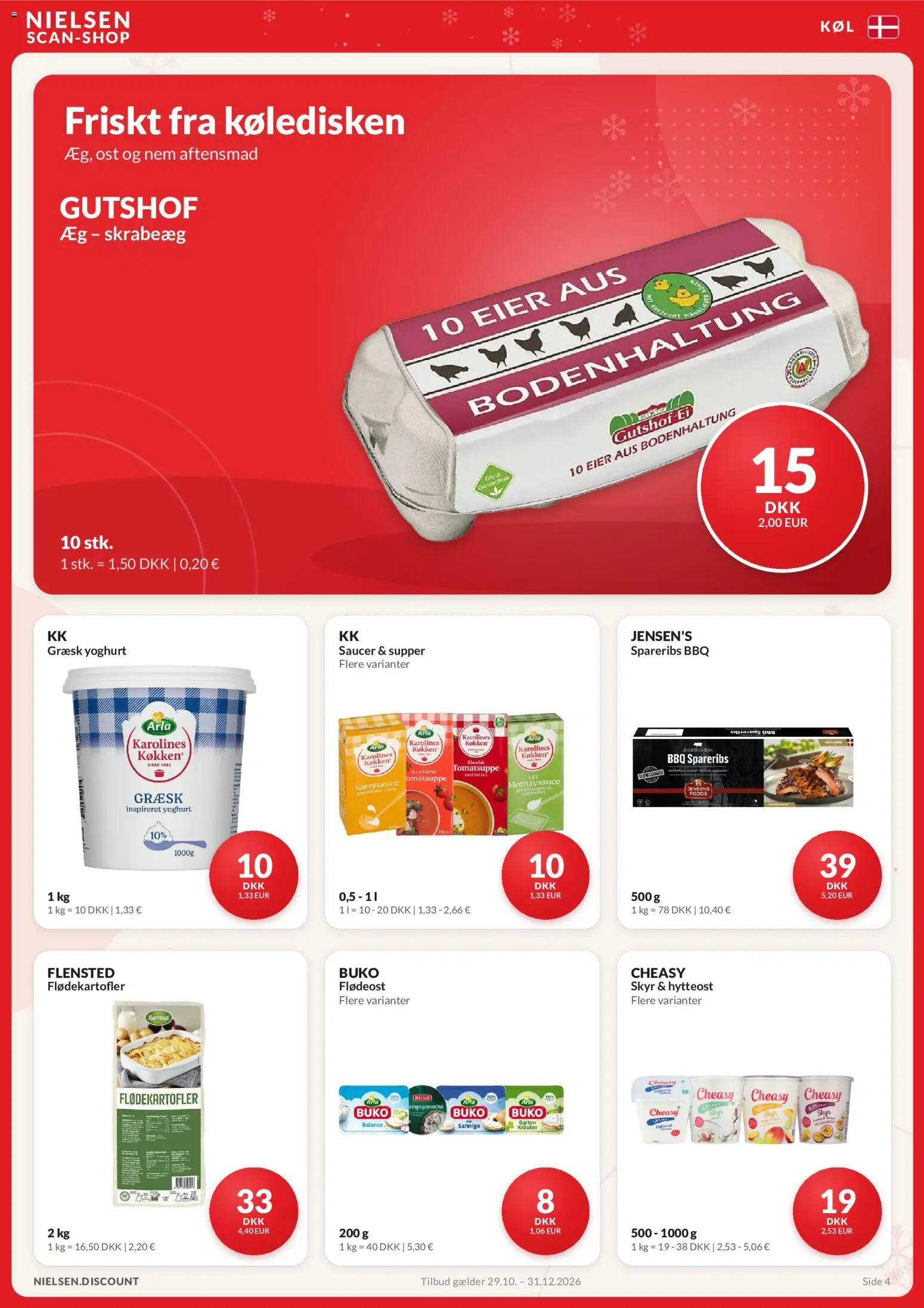 Nielsen Discount tilbudsavis – gyldig fra 29/10/2026 | Side: 4 | Produkter: Skyr, Hytteost, Flødeost, Timian