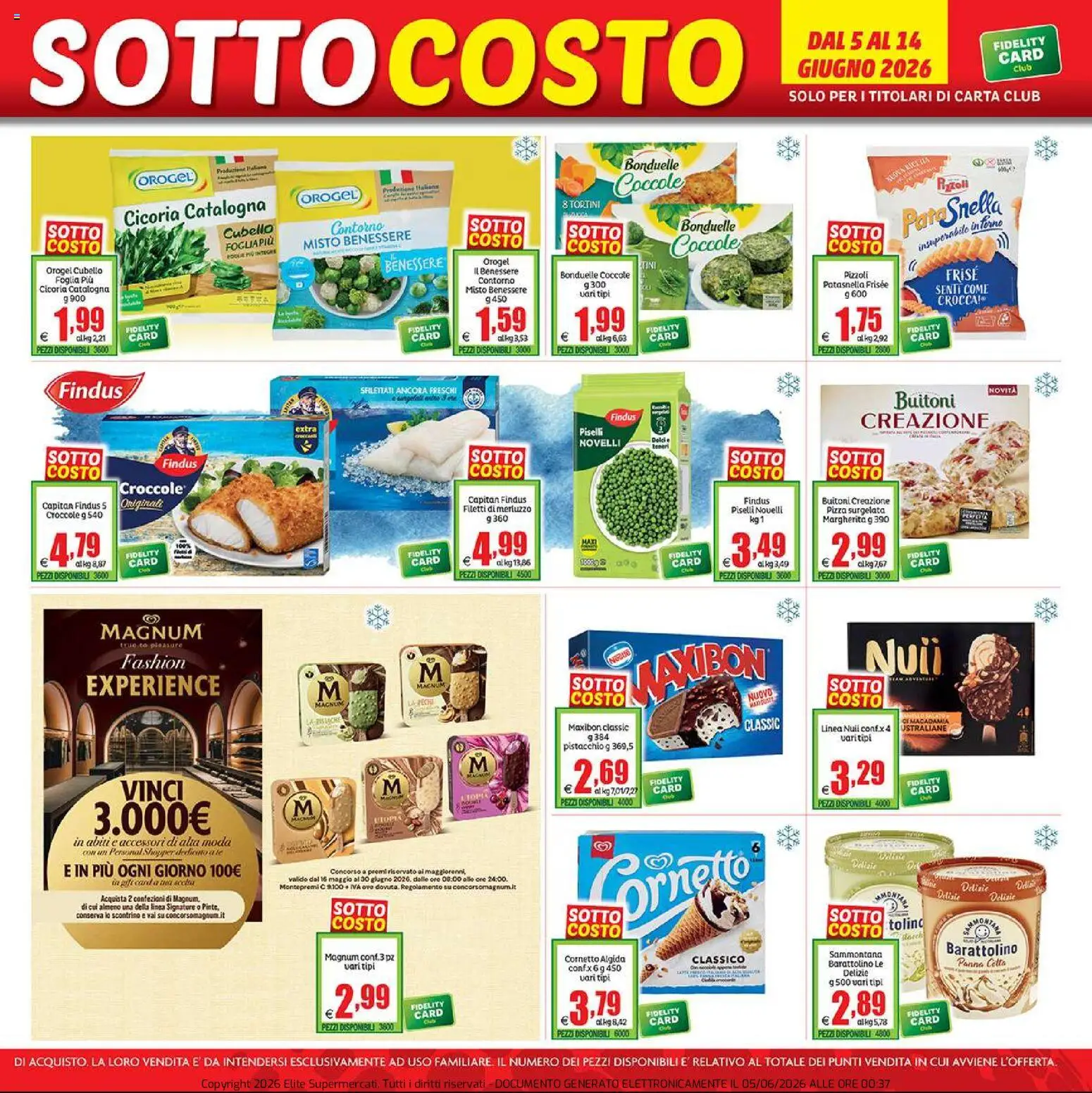 Volantino Elite Supermercati del 05.06.2026 | Pagina: 5 | Prodotti: Pizza, Cornetto, Abiti, Panna