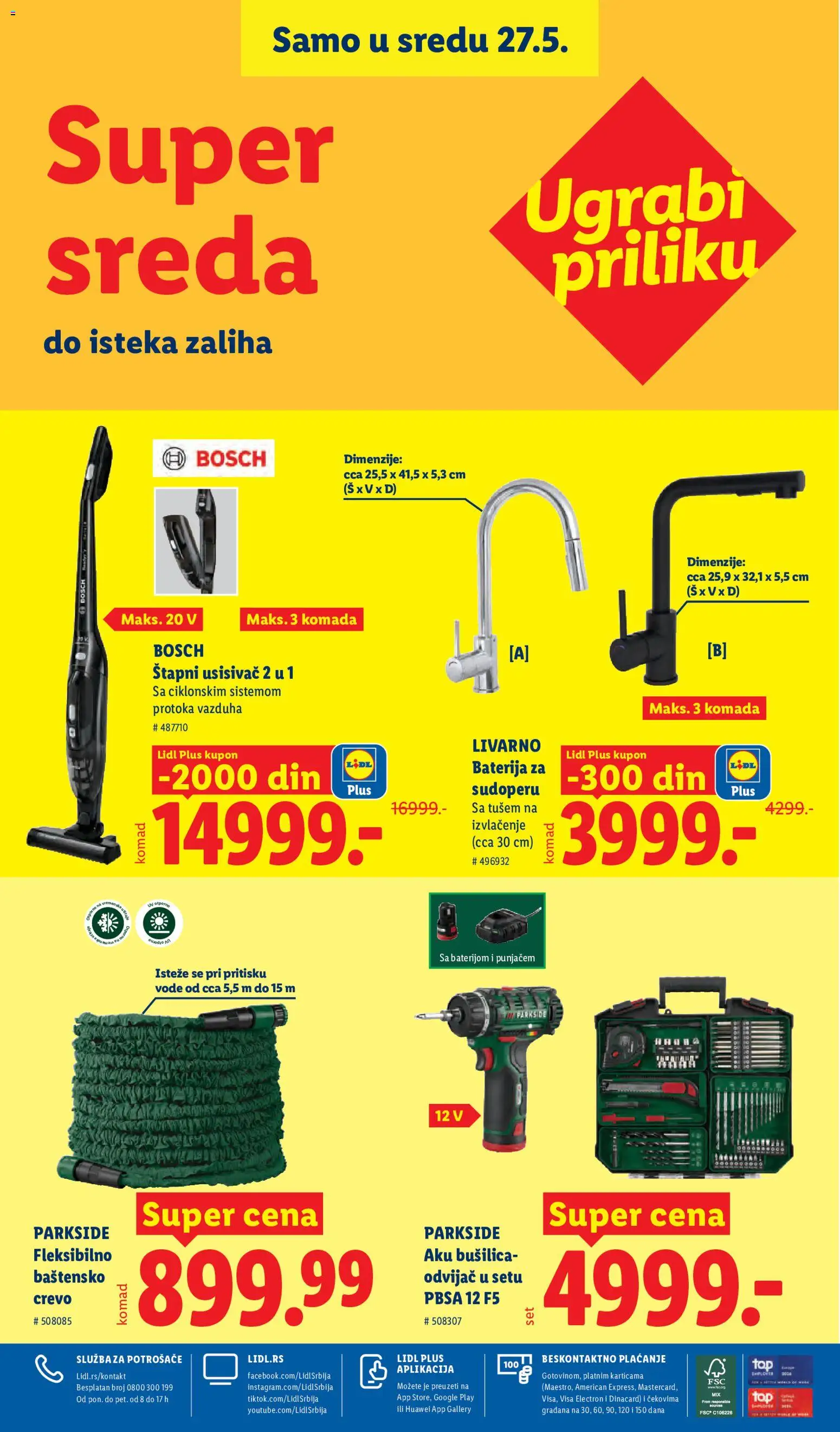 Lidl katalog - važi od 21.05.2026 | Strana: 98 | Proizvode: Usisivač, Bosch, Parkside, Baterija za sudoperu