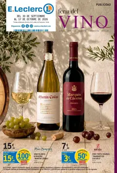 Vista previa E.Leclerc - Feria del vino válido desde el 30/09/2026 | Página: 1 | Productos: Vino tinto, Vino, Embutidos, Bebidas