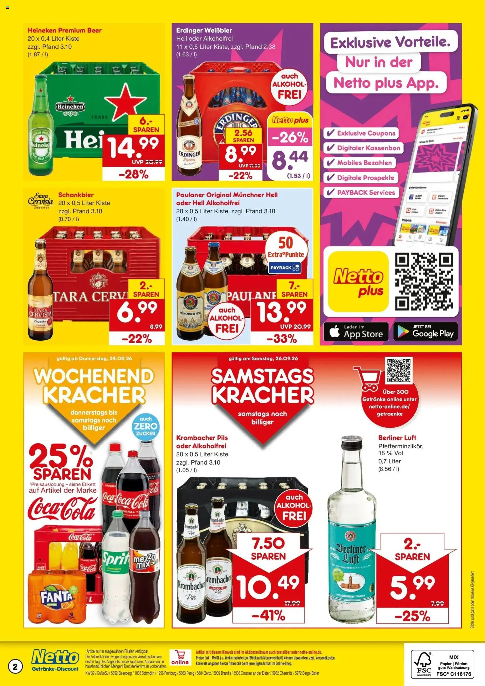 Netto Marken-Discount Prospekt Penig – gültig ab 21.09.2026 | Seite: 2 | Produkte: Coca cola, Erdinger, Pils, Krombacher
