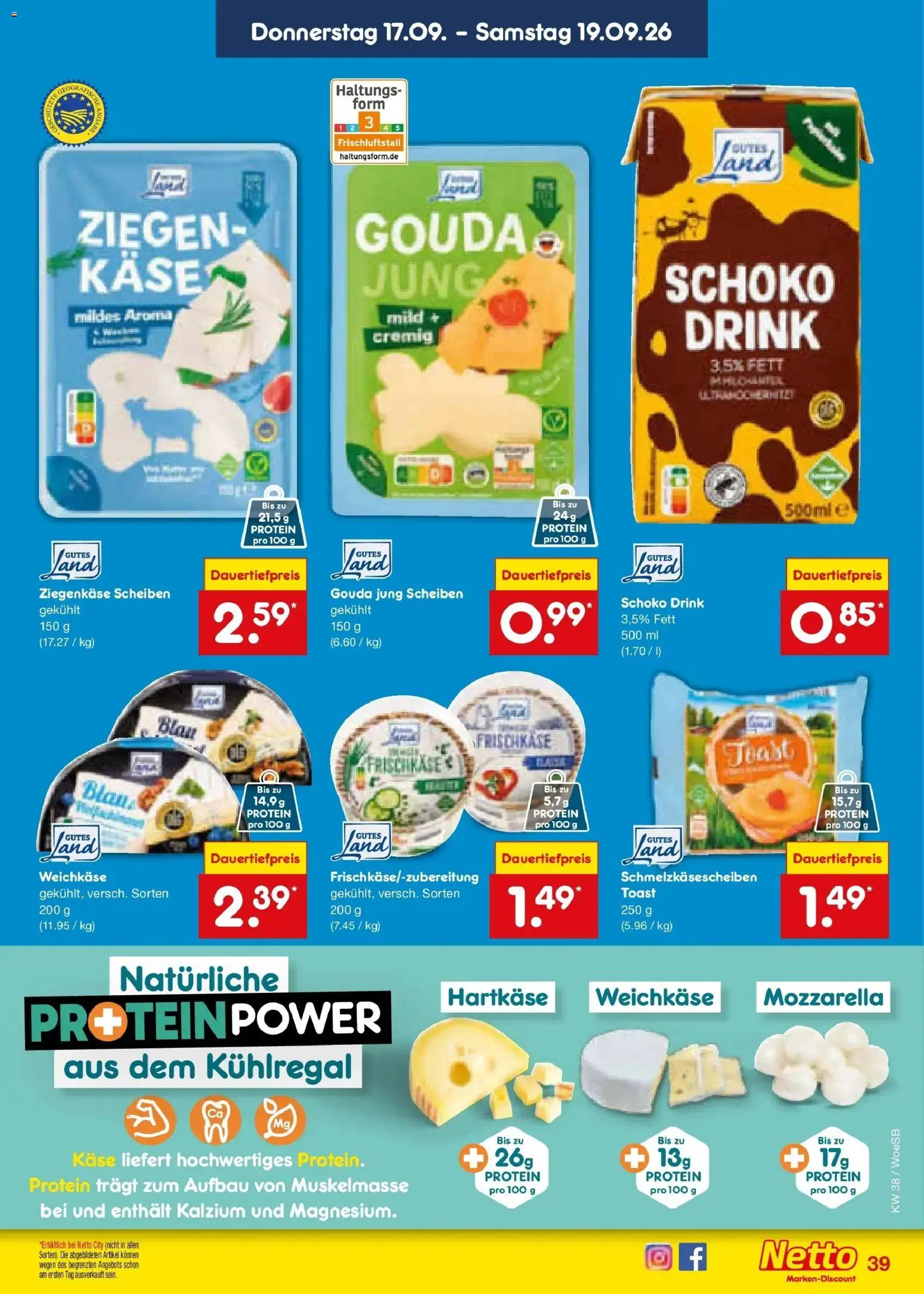 Netto Marken-Discount Prospekt Gemmingen – gültig ab 14.09.2026 | Seite: 53 | Produkte: Mozzarella, Gouda, Ziegenkäse, Frischkase