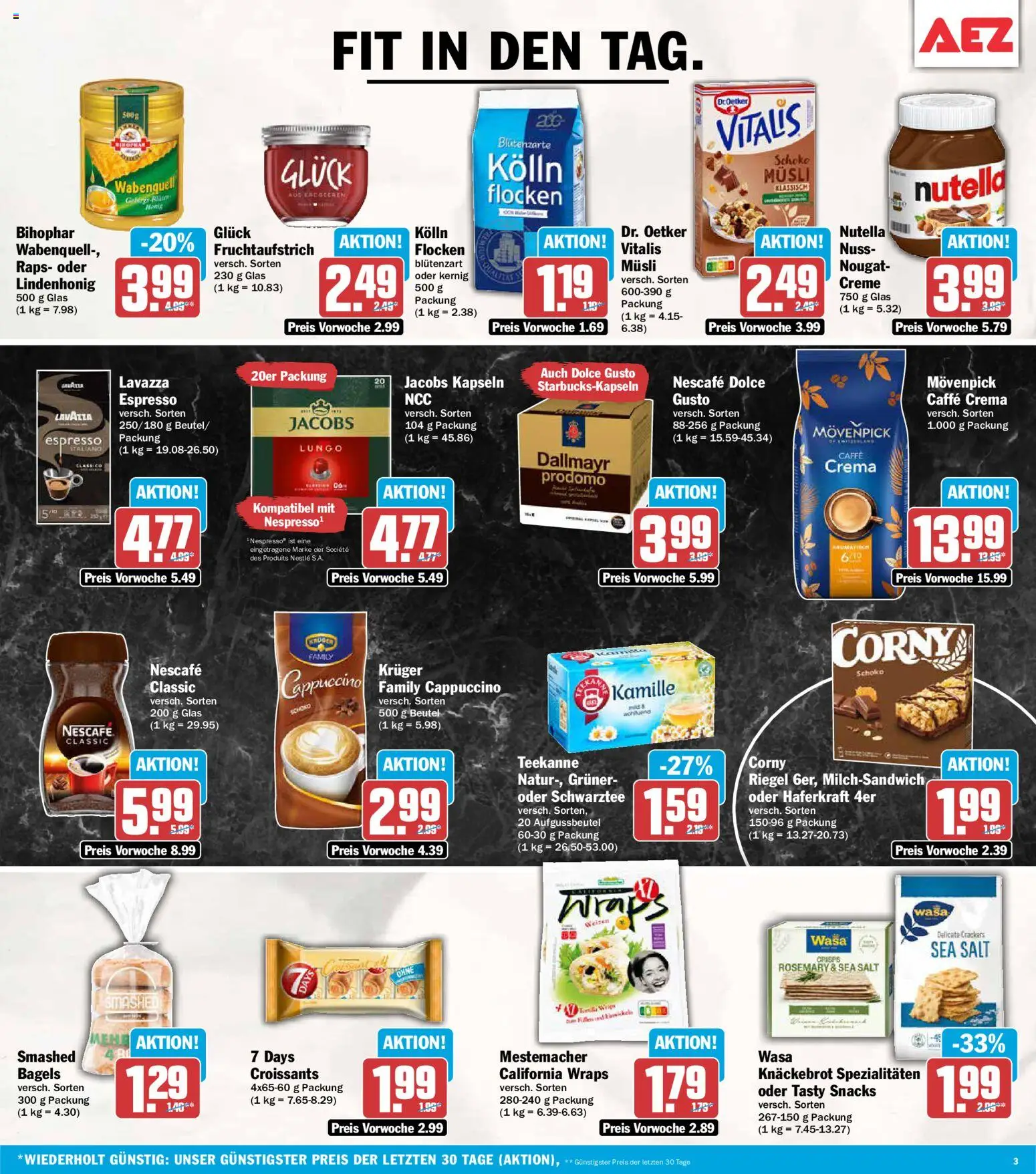 AEZ Prospekt – gültig ab 07.09.2026 | Seite: 3 | Produkte: Musli, Nescafe, Spezialitäten, Dallmayr