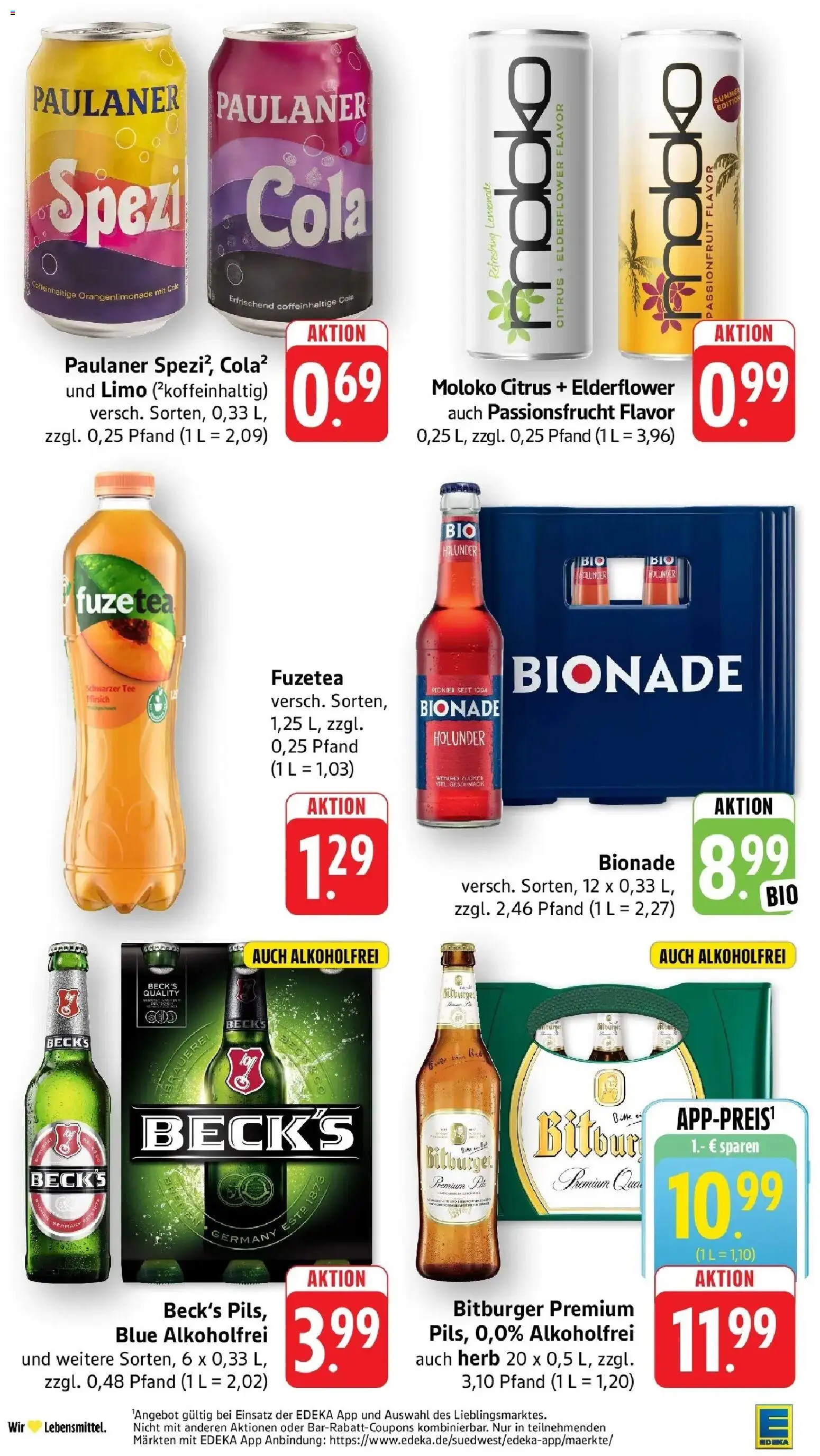 E center Prospekt Neu-Ulm (ab 24.08.2026) zum Blättern | Seite: 29 | Produkte: Bitburger, Cola, Zucker, Tee