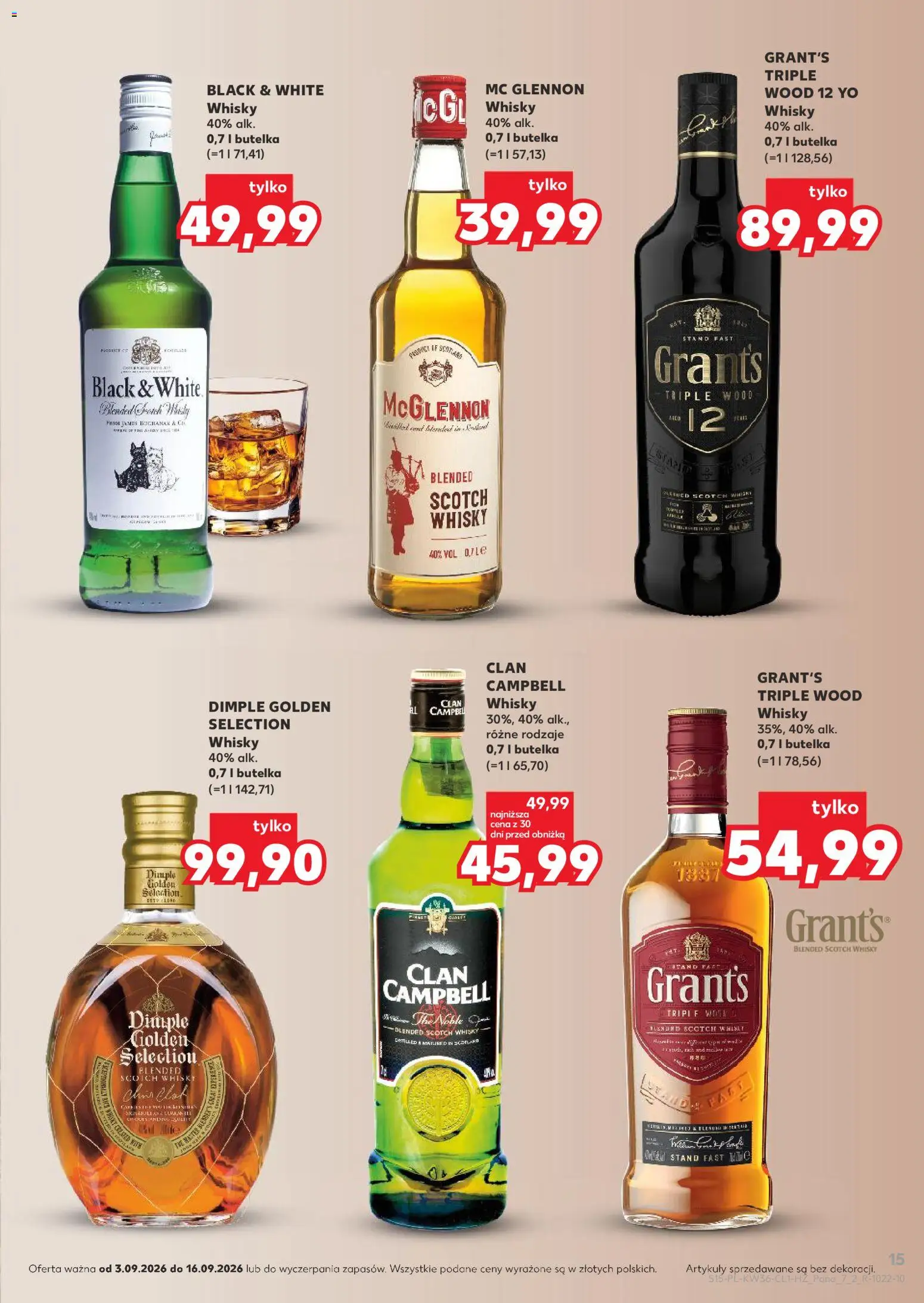 Kaufland Polsko leták - Barek od 03.09.2026 | Strana: 15 | Produkty: Whisky