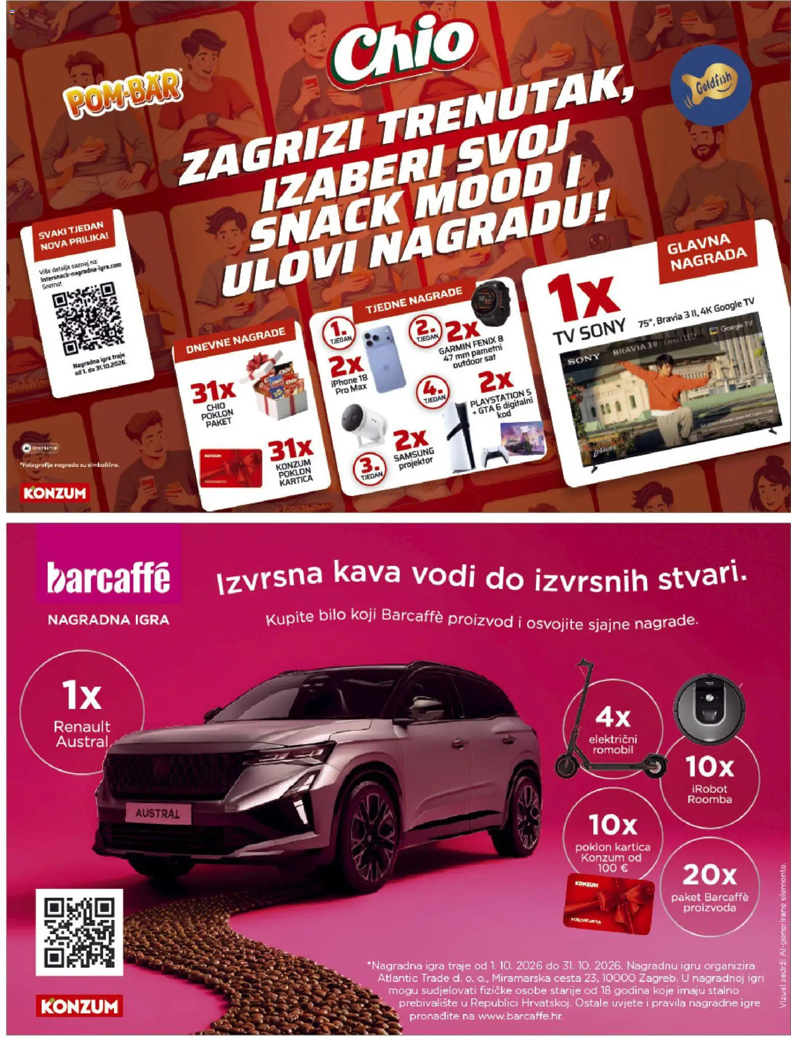 Konzum katalog | vrijedi od 07.10.2026 | Stranica: 54 | Proizvodi: Kava, Barcaffe, Tv, Playstation