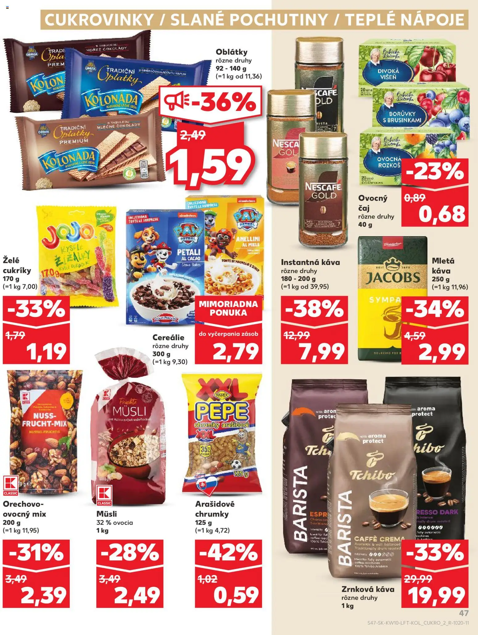 Kaufland SK akciós ujság - amely érvényes a következő dátumtól: 2026.03.05. | Oldal: 47 | Termékek: Nescafé, Nescafé Gold, Lé, Miele