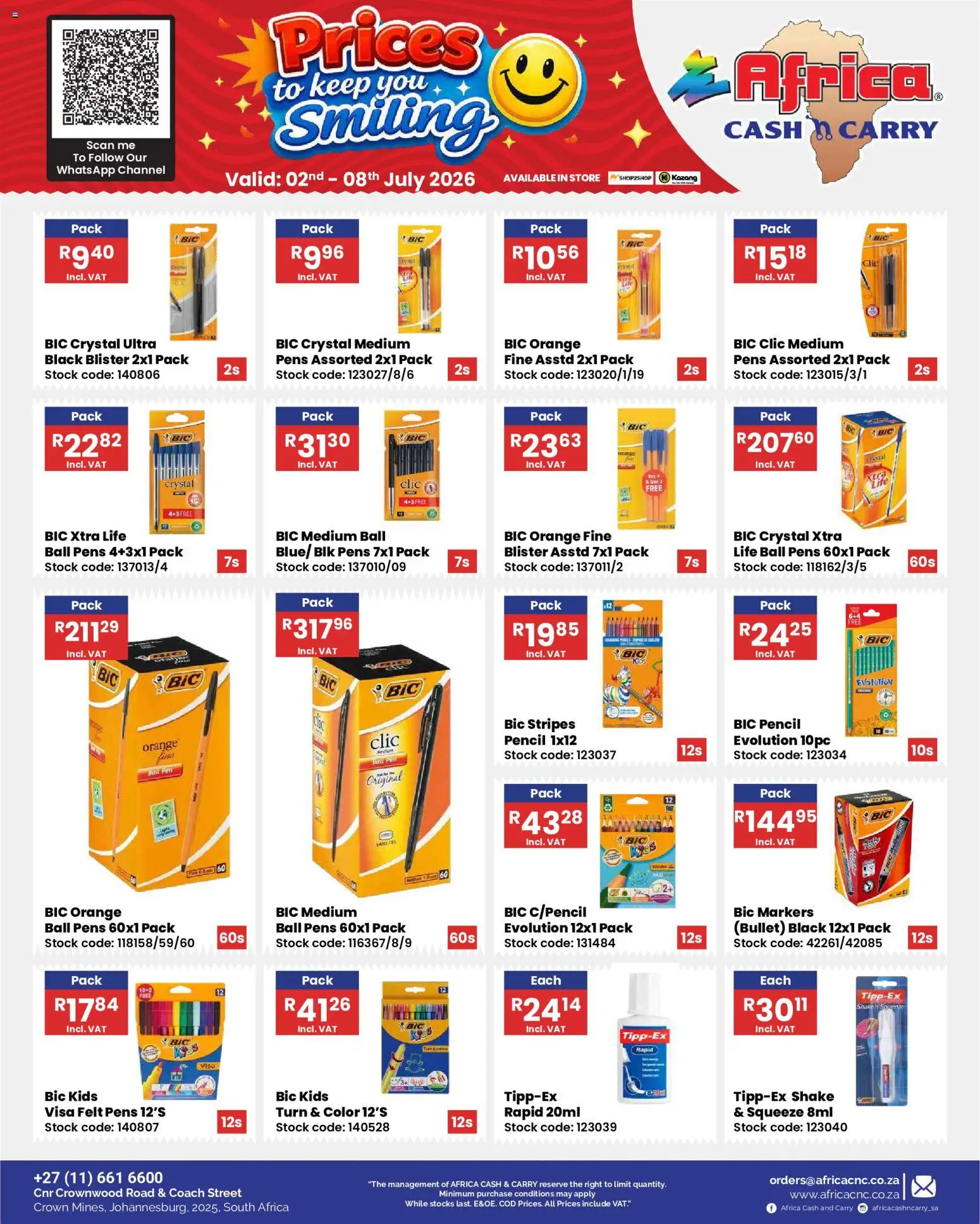 New Africa Cash & Carry catalogue – valid from 02/07/2026 | Page: 63 | Products: Pencil, Pen, Stock