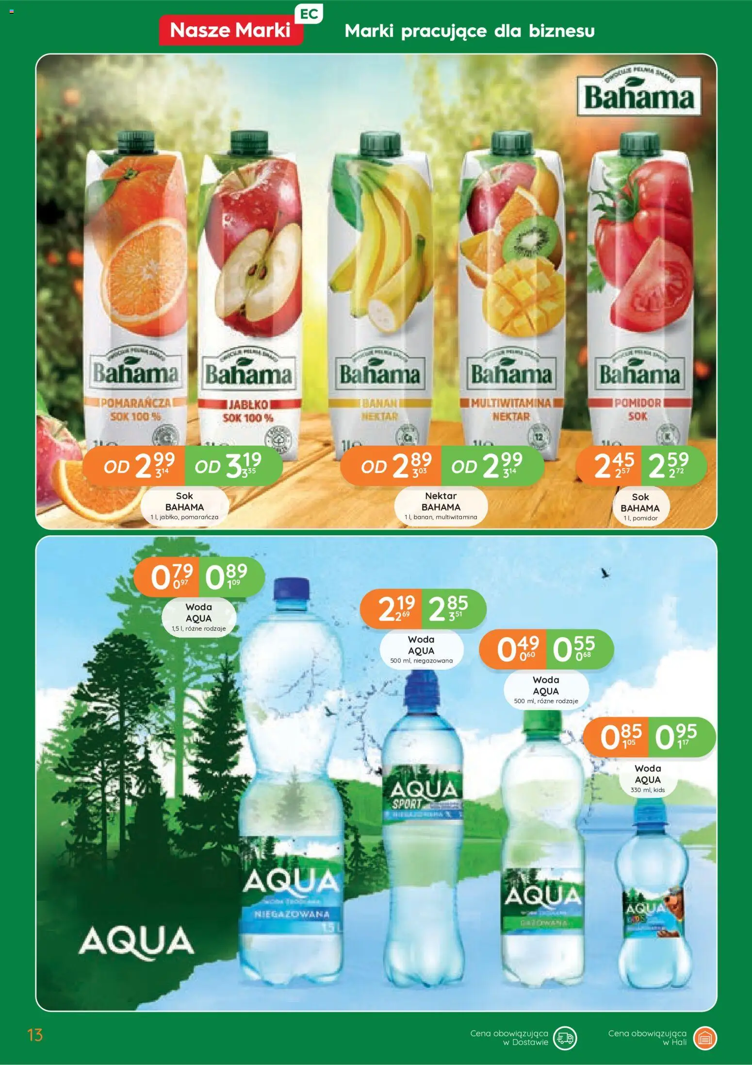Eurocash gazetka od 25.06.2026 | Strona: 13 | Produkty: Sok, Banan, Woda