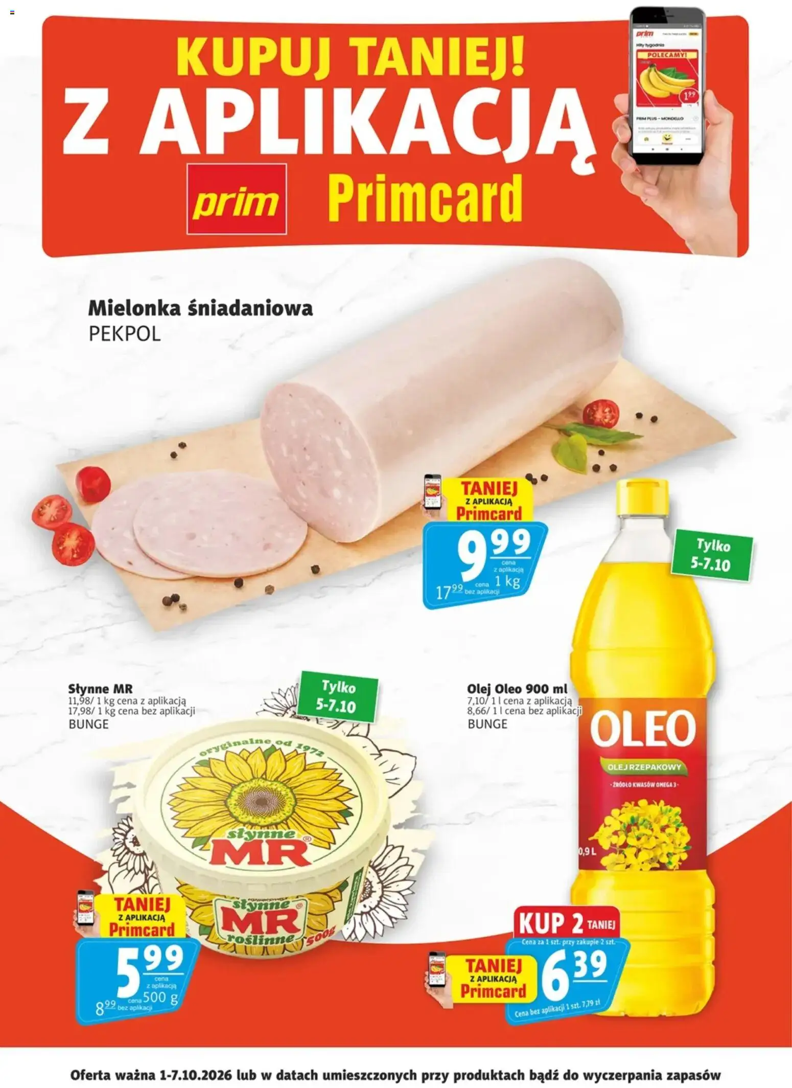 Prim Market promocje - Primcard od 01.10.2026 | Strona: 1 | Produkty: Olej rzepakowy, Omega, Omega 3, Olej
