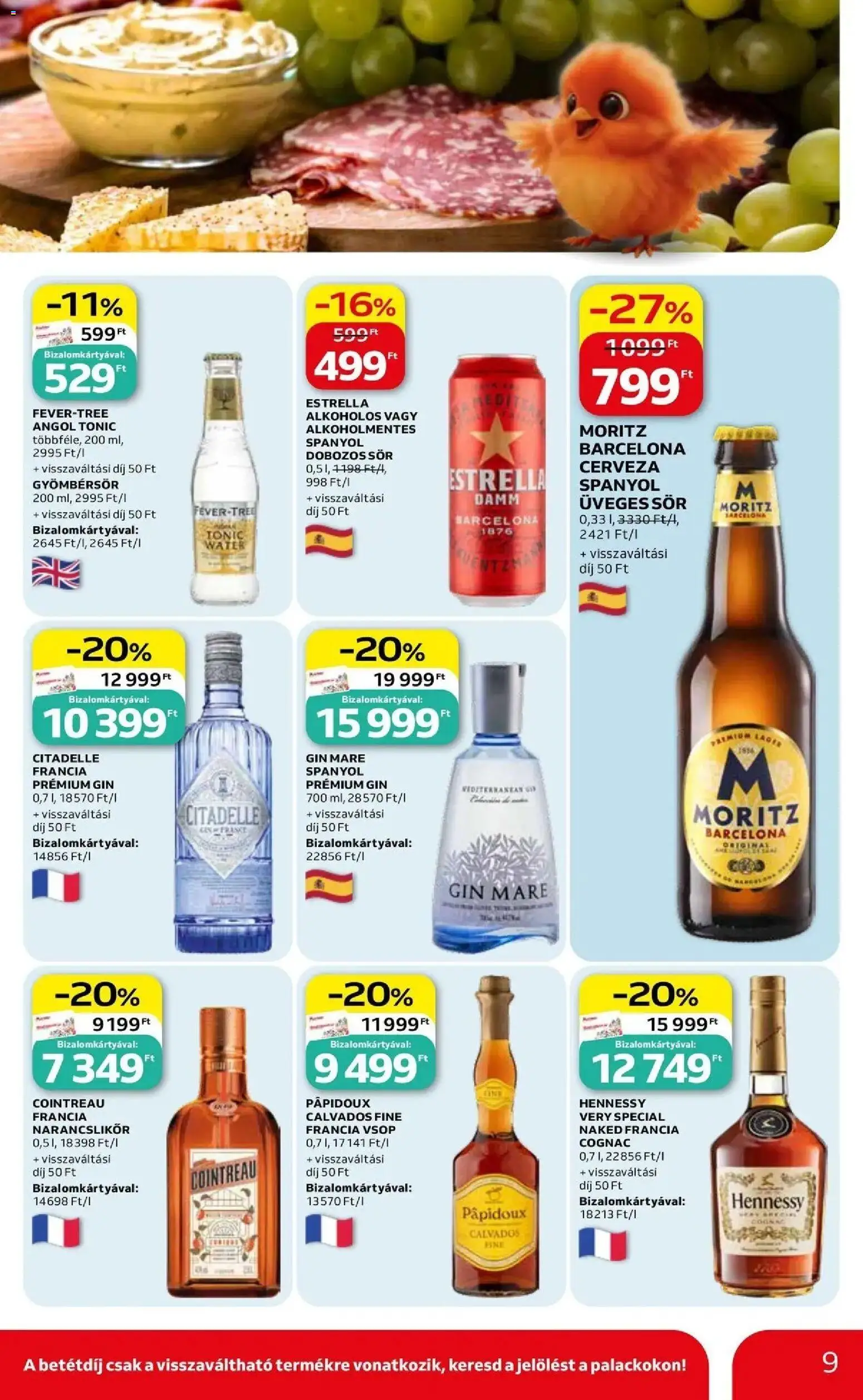 Auchan akciós ujság - amely érvényes a következő dátumtól: 07.05.2026 | Oldal: 9 | Termékek: Tonic, Gyömbérsör, Sör, Gin