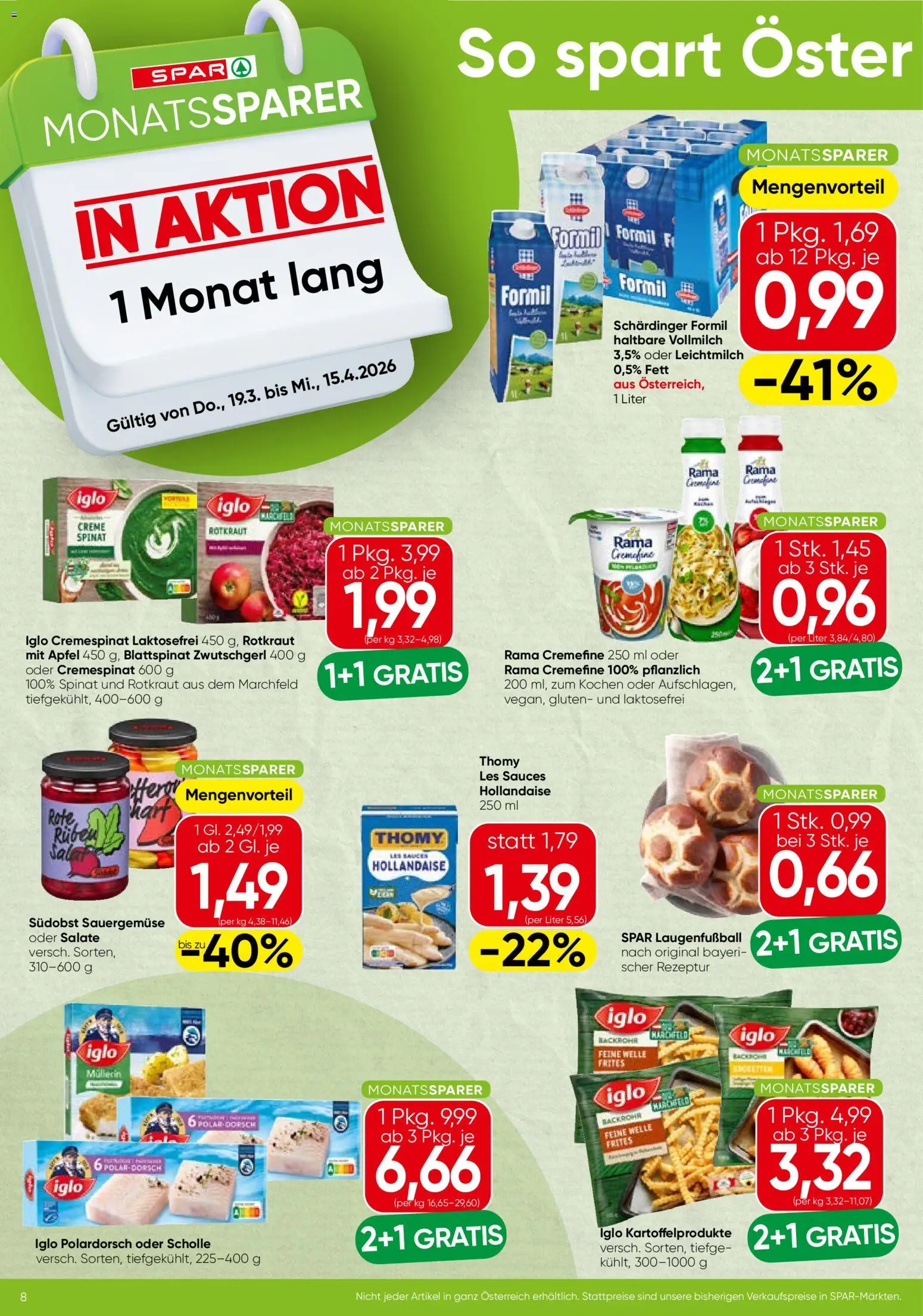 Spar Flugblatt - Salzburg gültig ab 19.03.2026 | Seite: 8 | Produkte: Salat, Creme, Äpfel