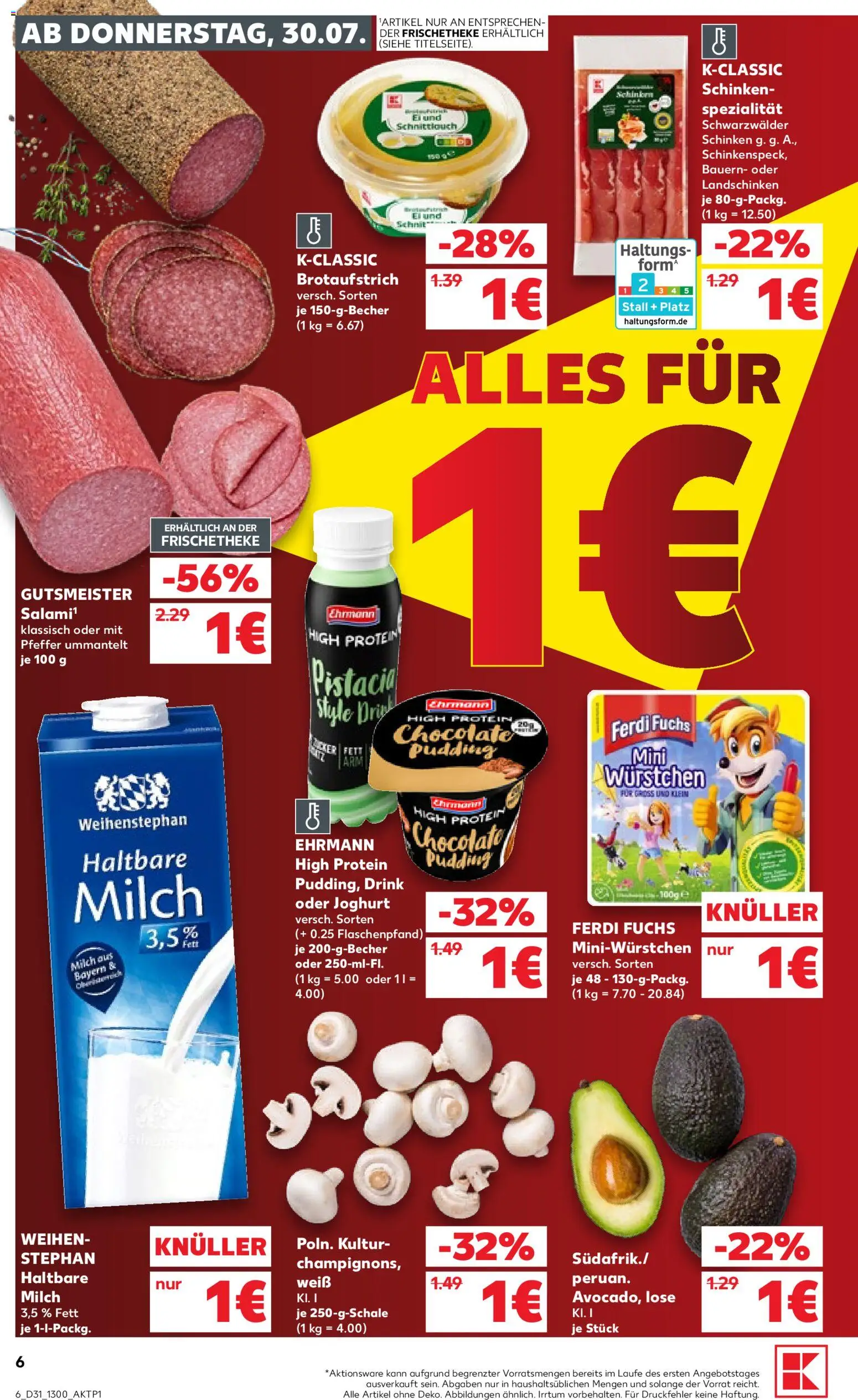 Kaufland Německo leták - Bremen od 30.07.2026 | Strana: 6 | Produkty: High protein pudding, Likér, Forma, Protein pudding