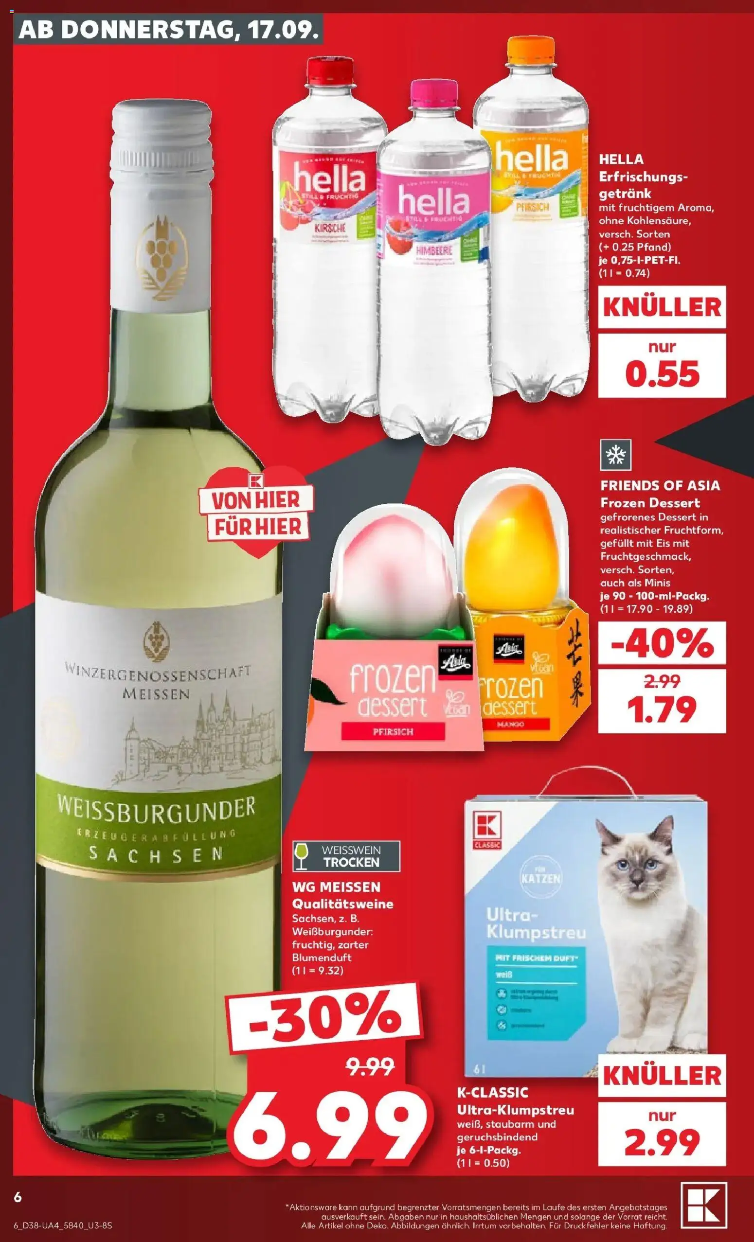 Prospekt Kaufland ab 17.09.2026 » Angebote Online zum Blättern | Seite: 6 | Produkte: Duft, Hella, Himbeere, Eis
