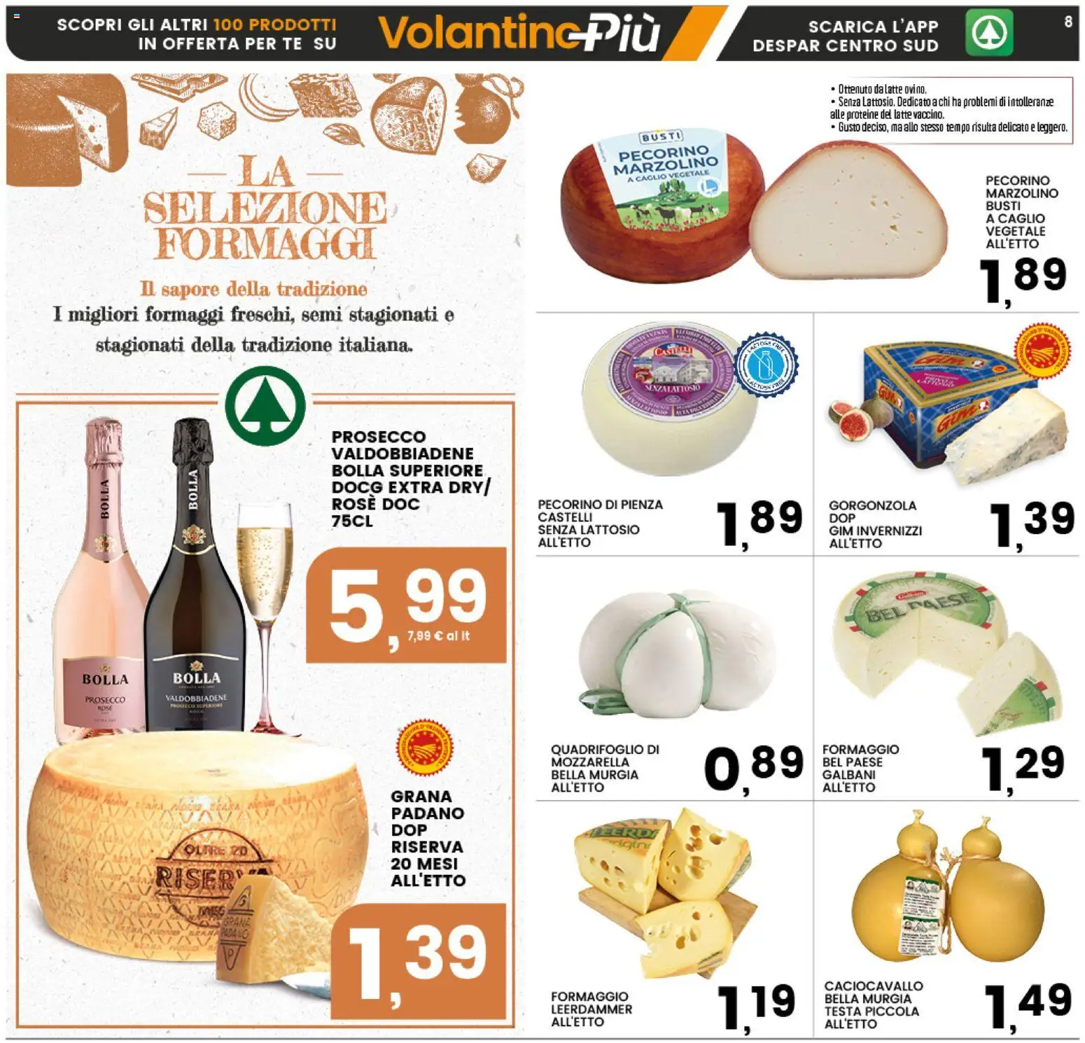 Volantino Interspar del 18.05.2026 | Pagina: 8 | Prodotti: Tè, Mozzarella, Latte, Gorgonzola