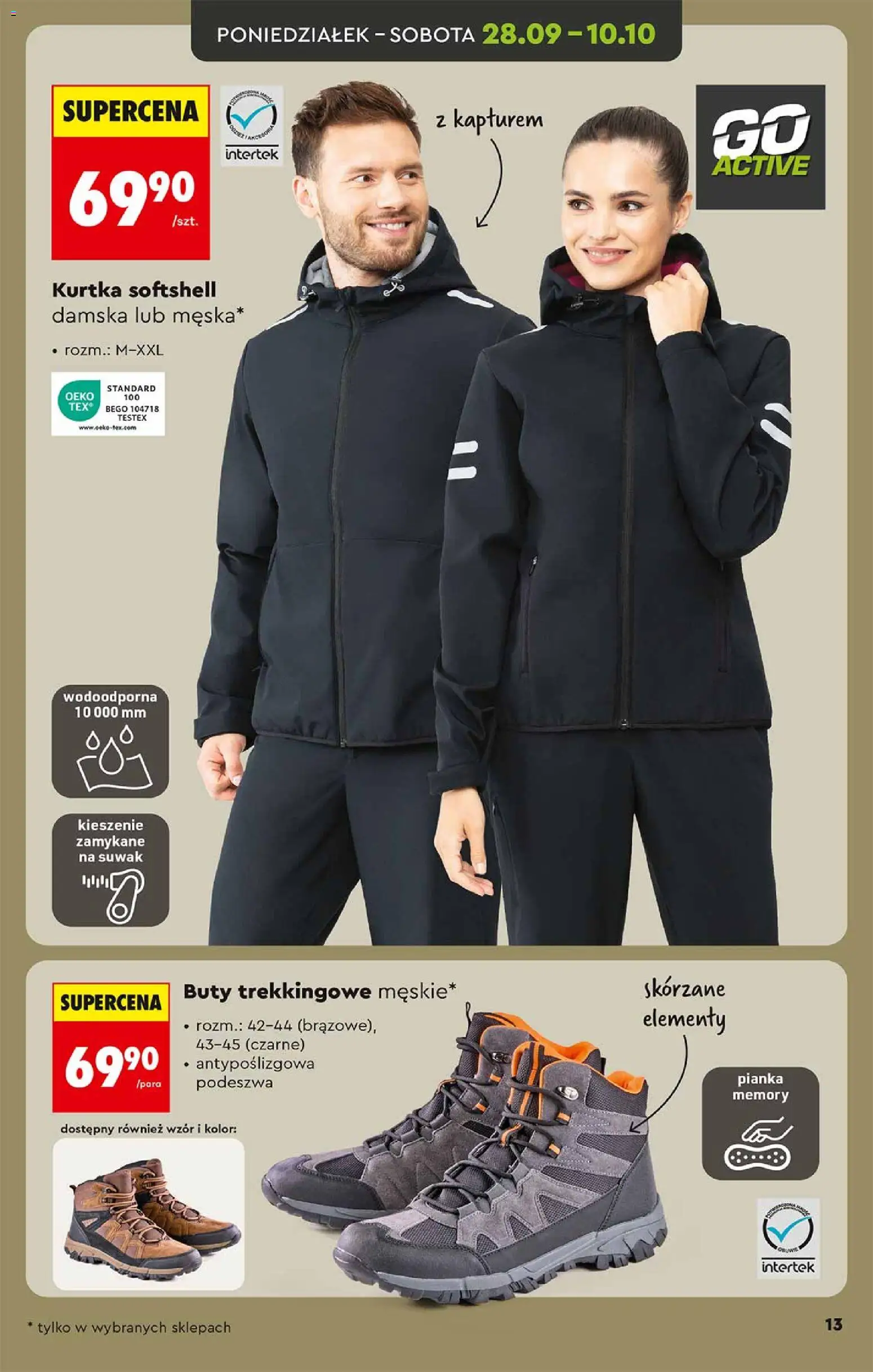 Biedronka gazetka - Hity i inspiracje od 26.09.2026 | Strona: 13 | Produkty: Kurtka, Buty, Buty trekkingowe