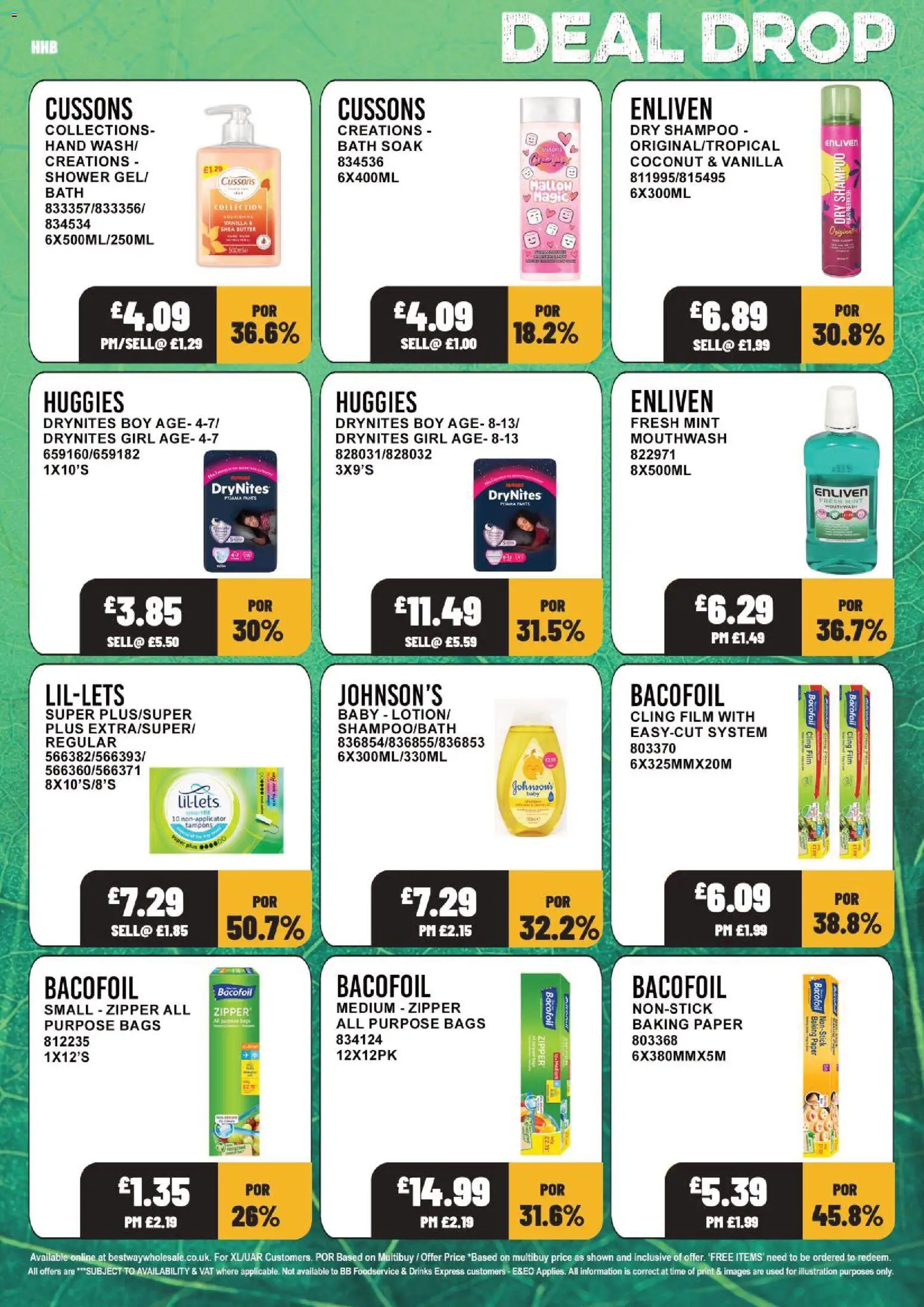 {H1} | Page: 18 | Products: Bath, Shampoo, Shea butter, Drinks